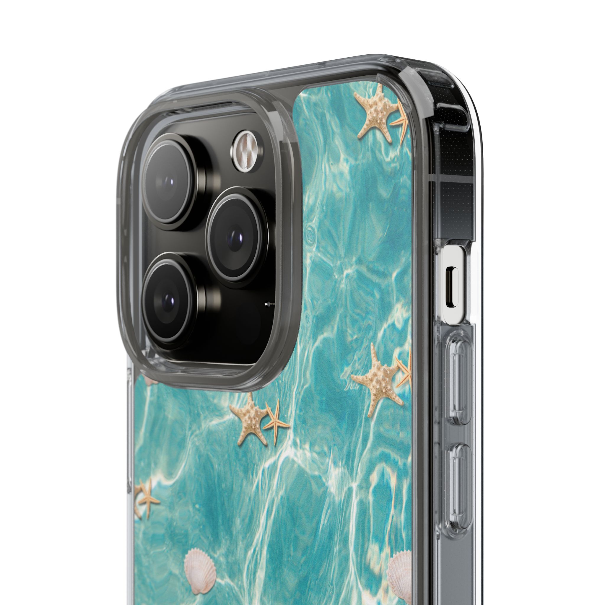 Beach-Inspired Clear Phone Case with Seashells - Image 130