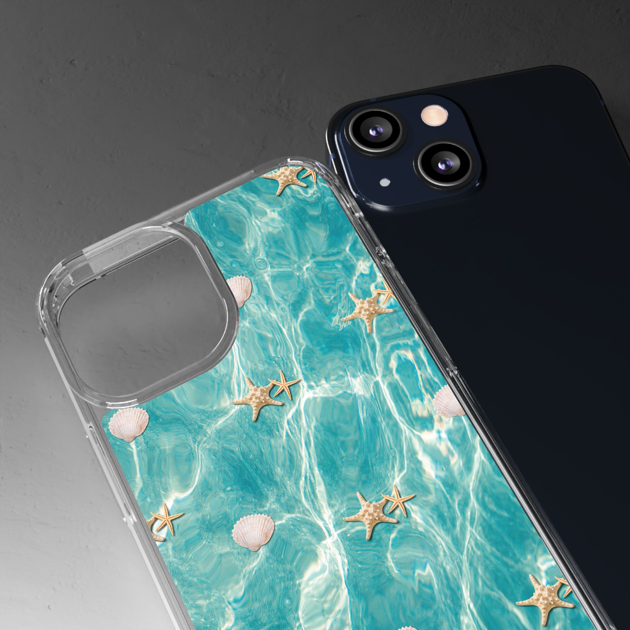 Beach-Inspired Clear Phone Case with Seashells - Image 55
