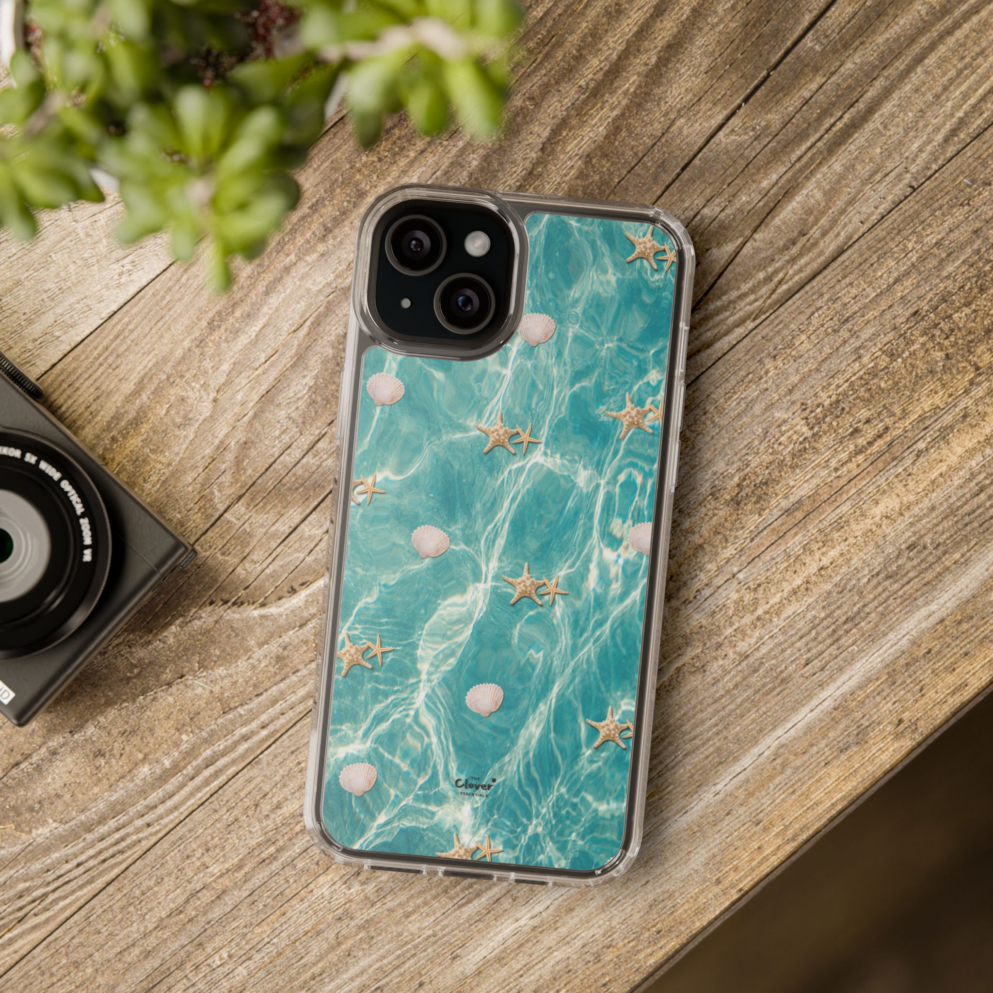 Beach-Inspired Clear Phone Case with Seashells - Image 112