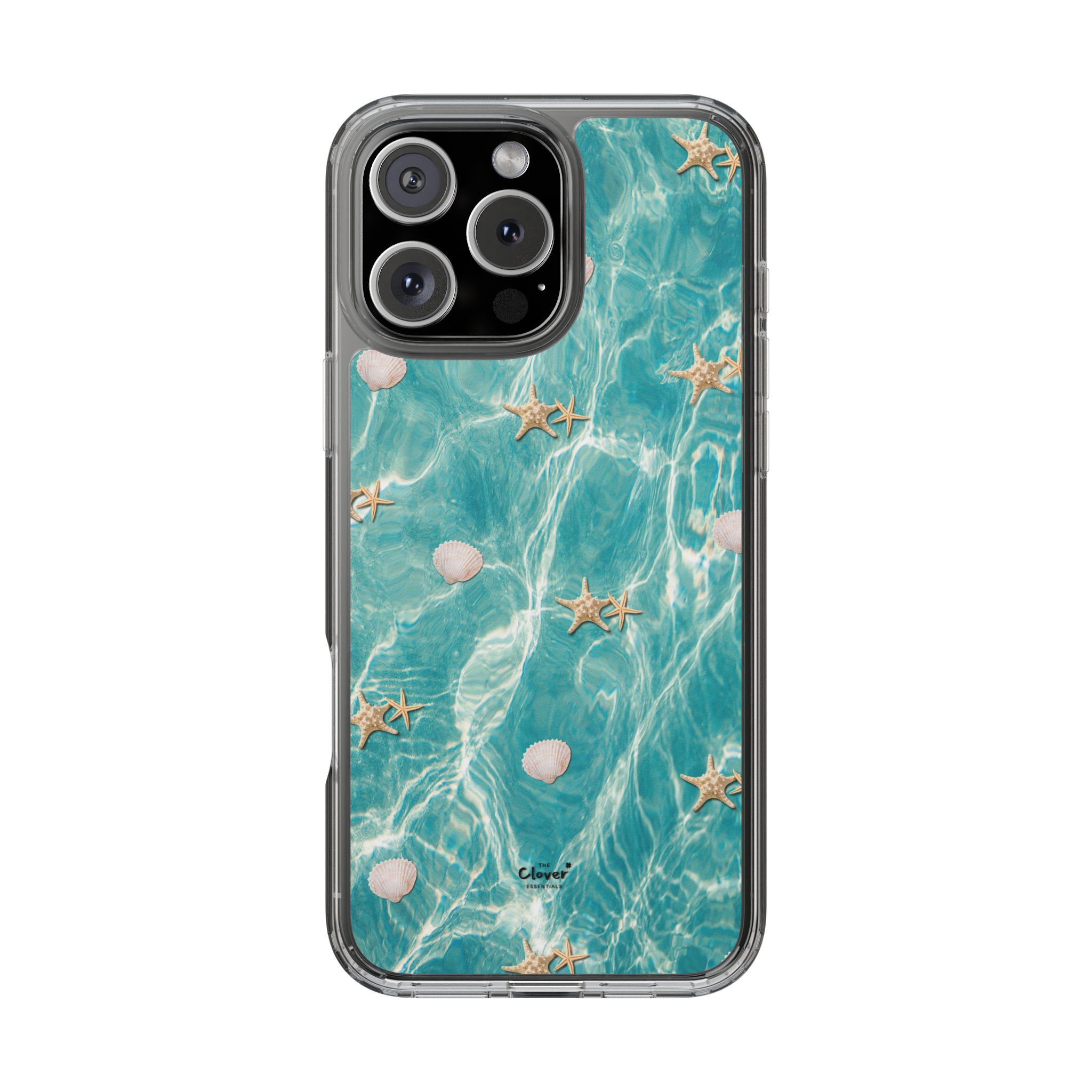 Beach-Inspired Clear Phone Case with Seashells