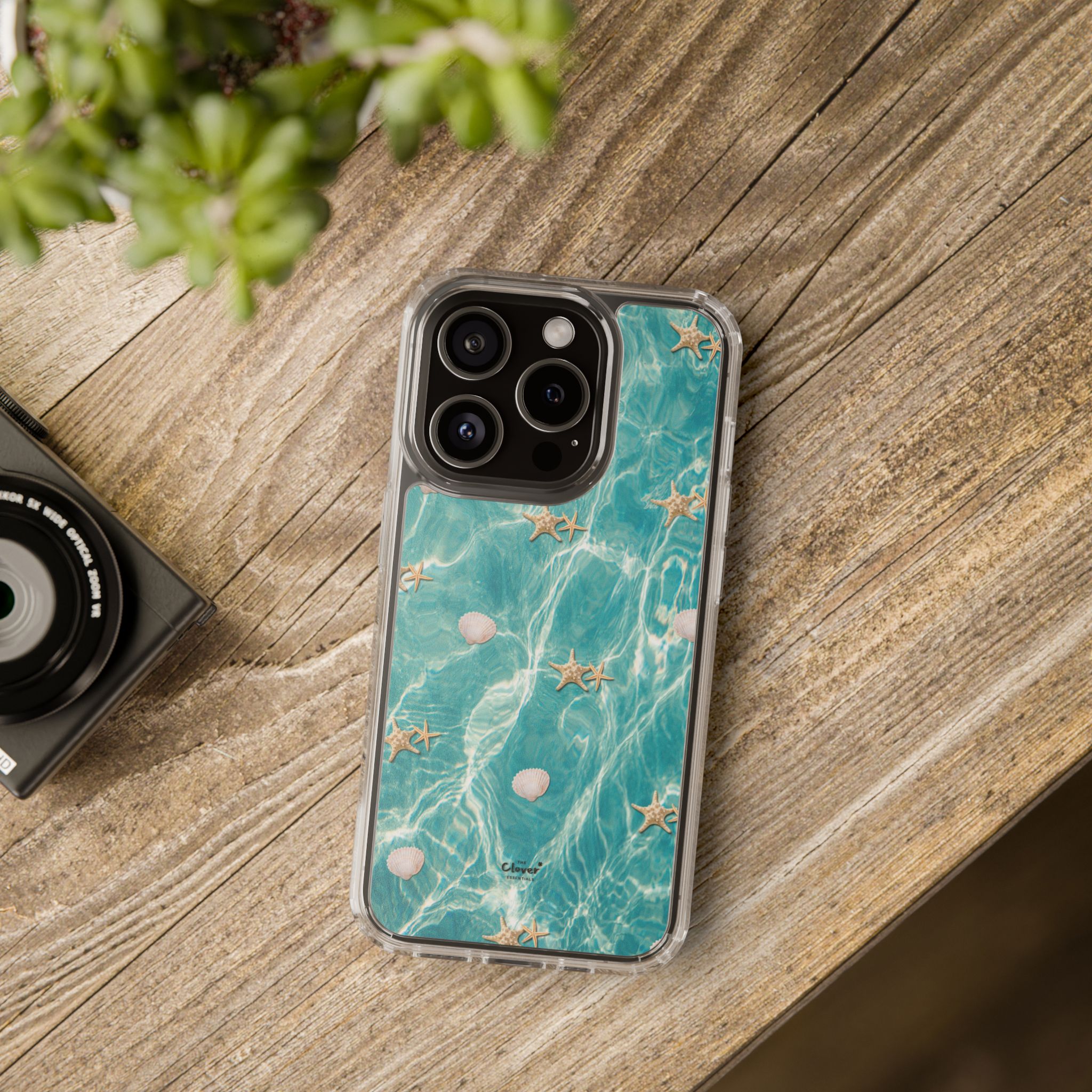 Beach-Inspired Clear Phone Case with Seashells - Image 104