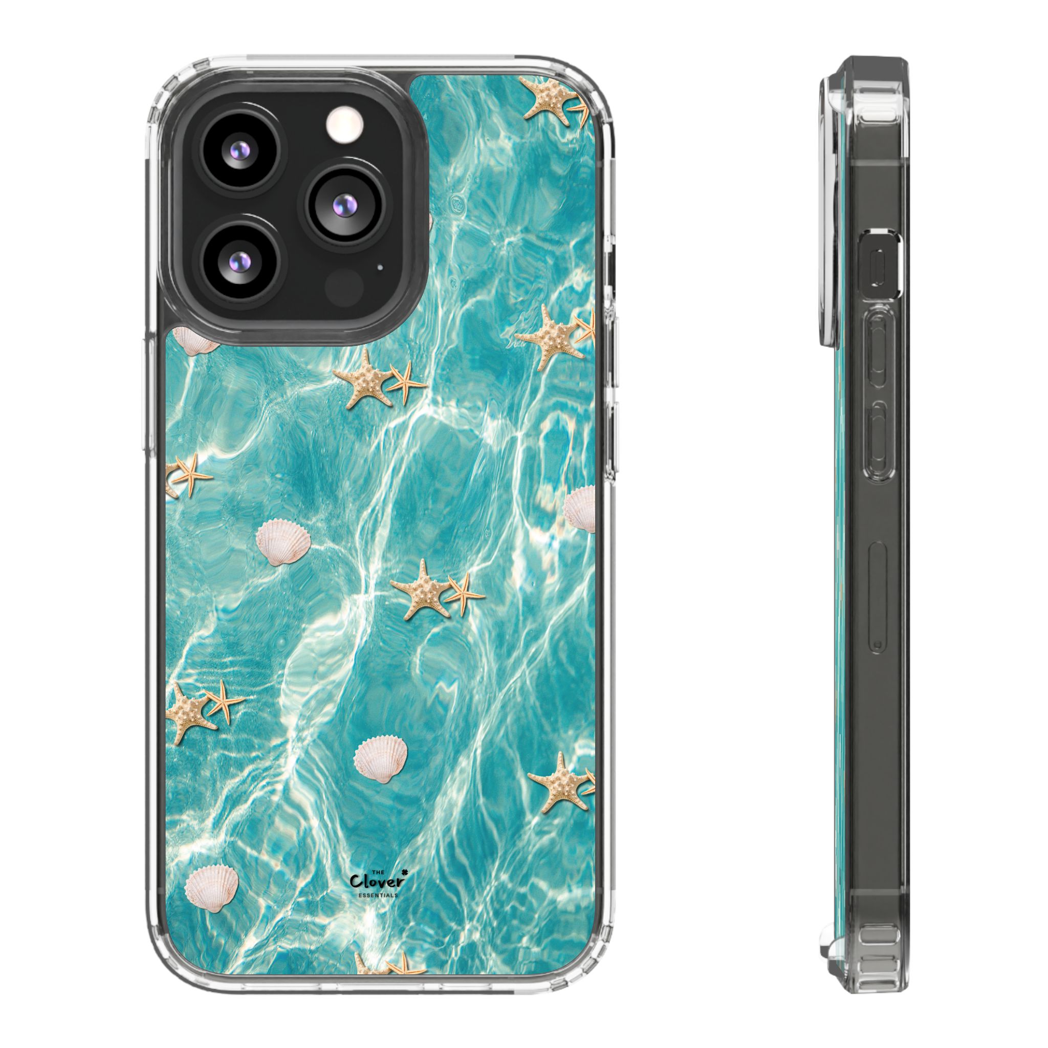 Beach-Inspired Clear Phone Case with Seashells - Image 61