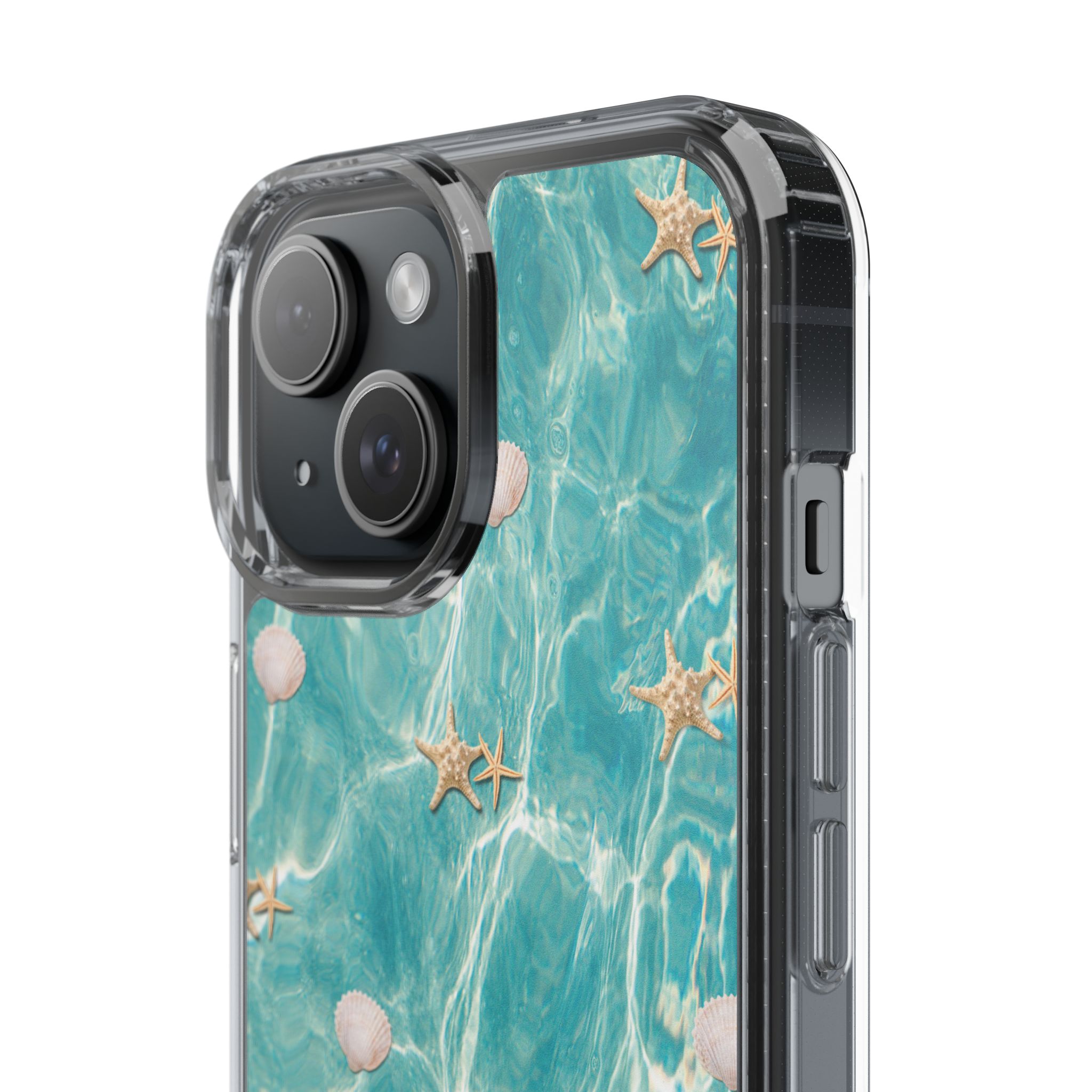 Beach-Inspired Clear Phone Case with Seashells - Image 95