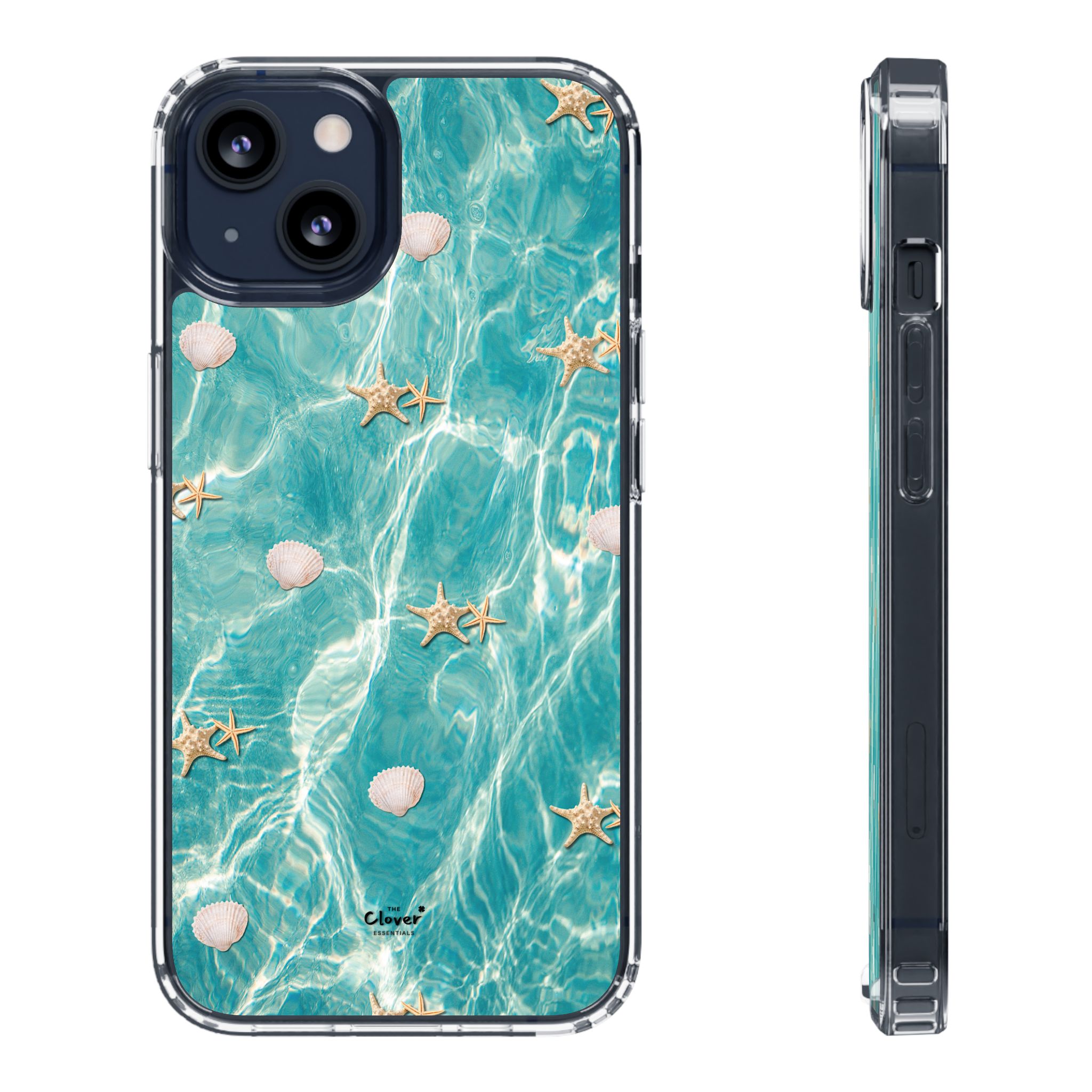 Beach-Inspired Clear Phone Case with Seashells - Image 51