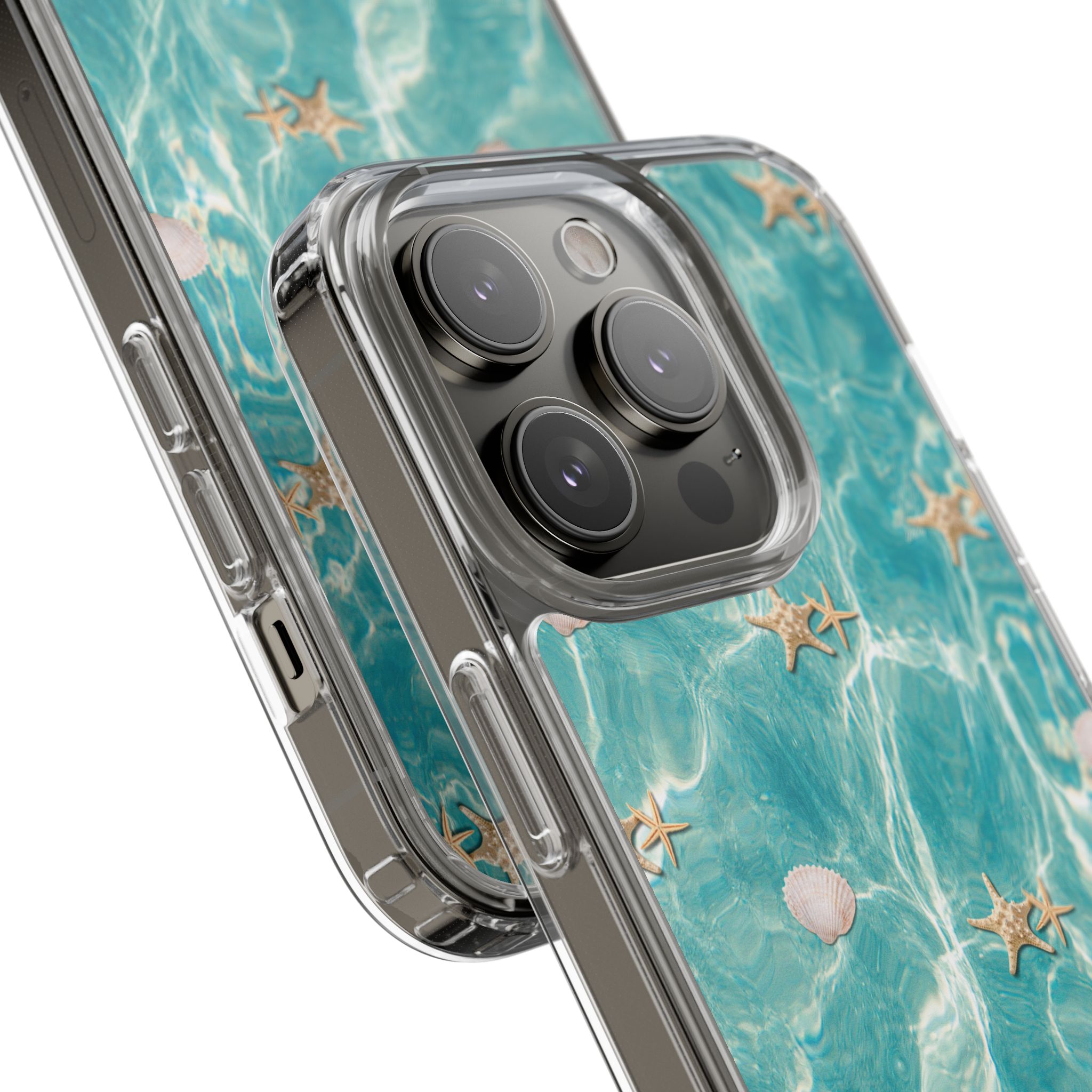 Beach-Inspired Clear Phone Case with Seashells - Image 129