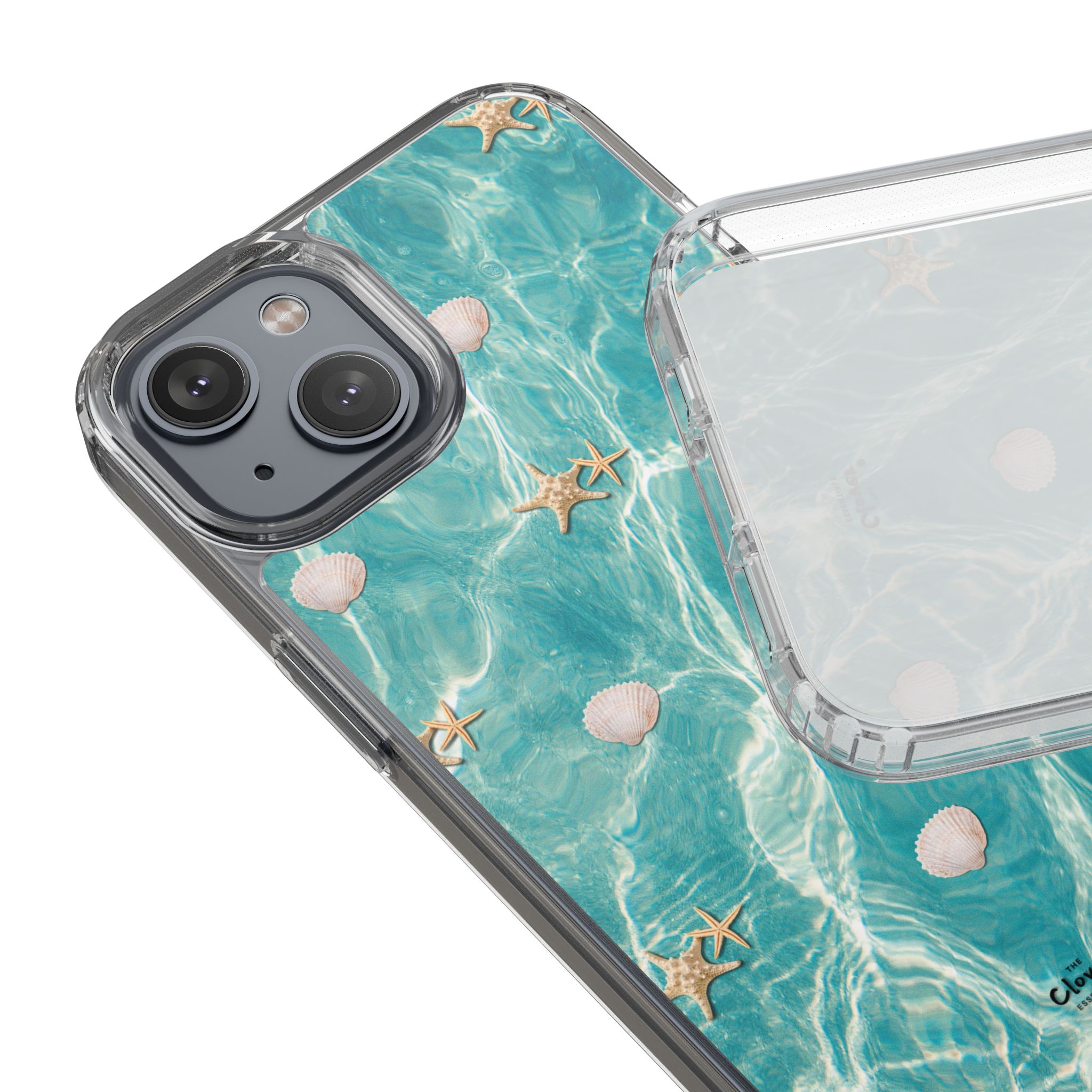 Beach-Inspired Clear Phone Case with Seashells - Image 125