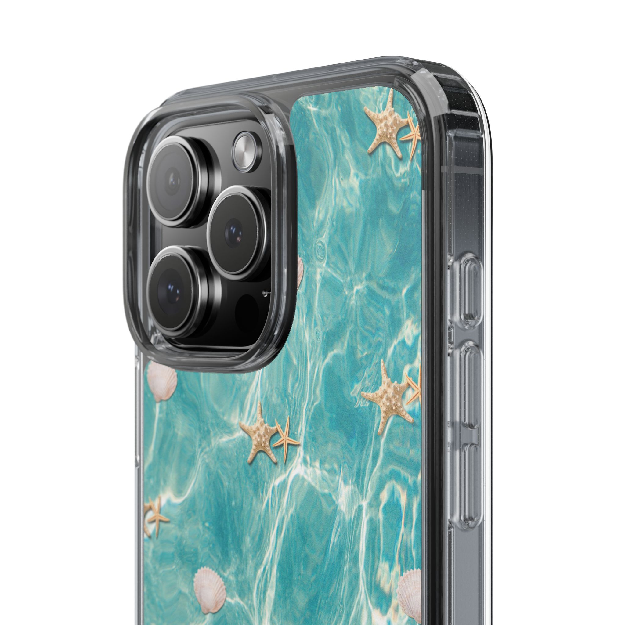 Beach-Inspired Clear Phone Case with Seashells - Image 4
