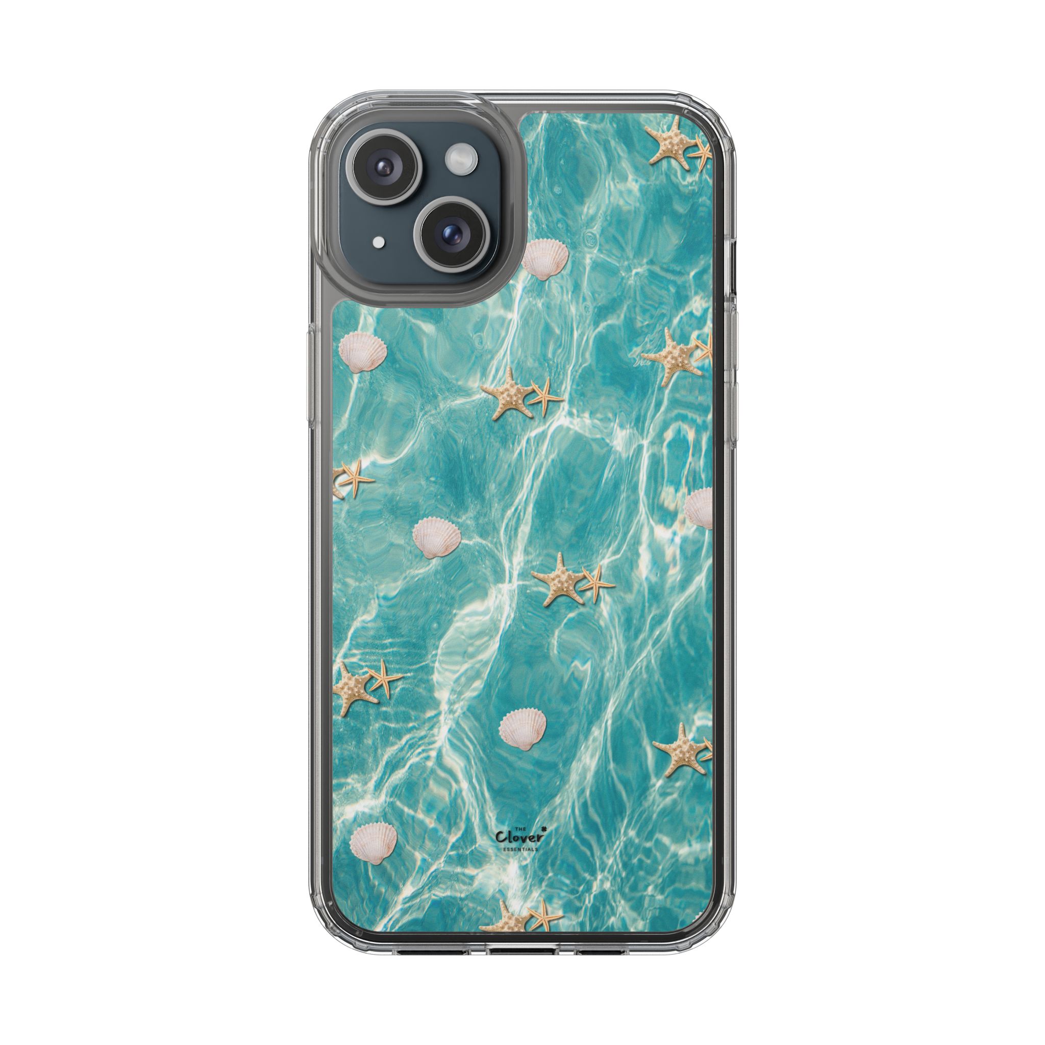 Beach-Inspired Clear Phone Case with Seashells - Image 106
