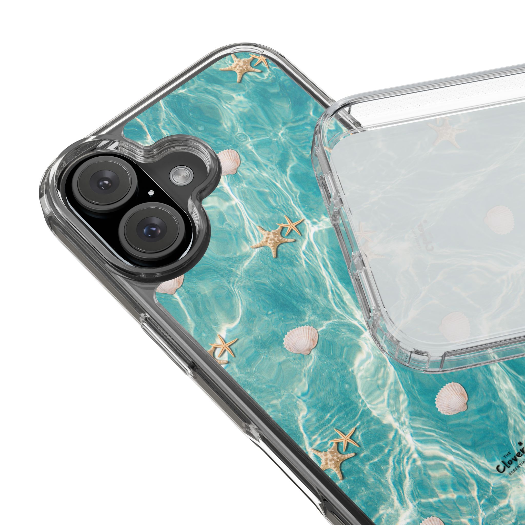 Beach-Inspired Clear Phone Case with Seashells - Image 77