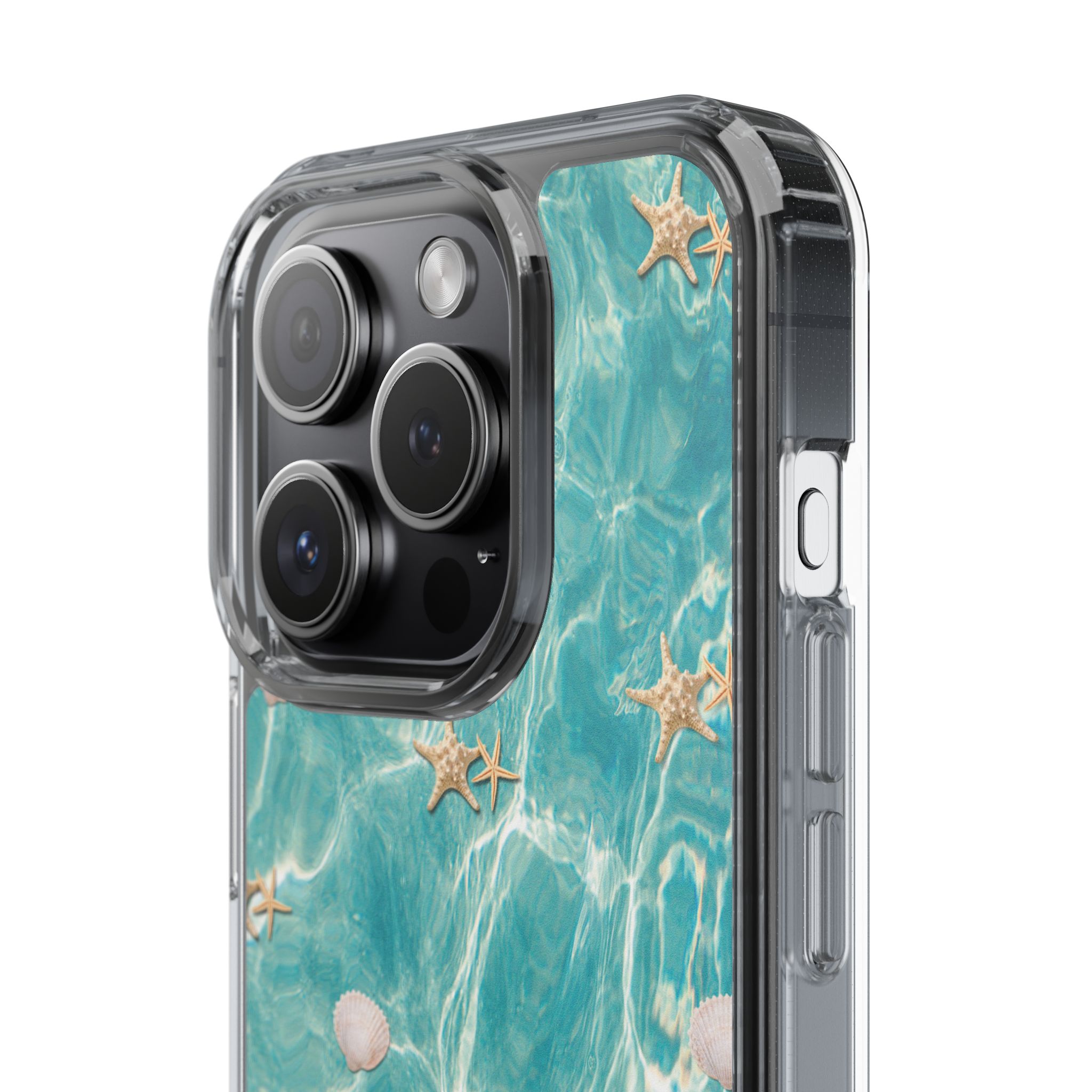 Beach-Inspired Clear Phone Case with Seashells - Image 102