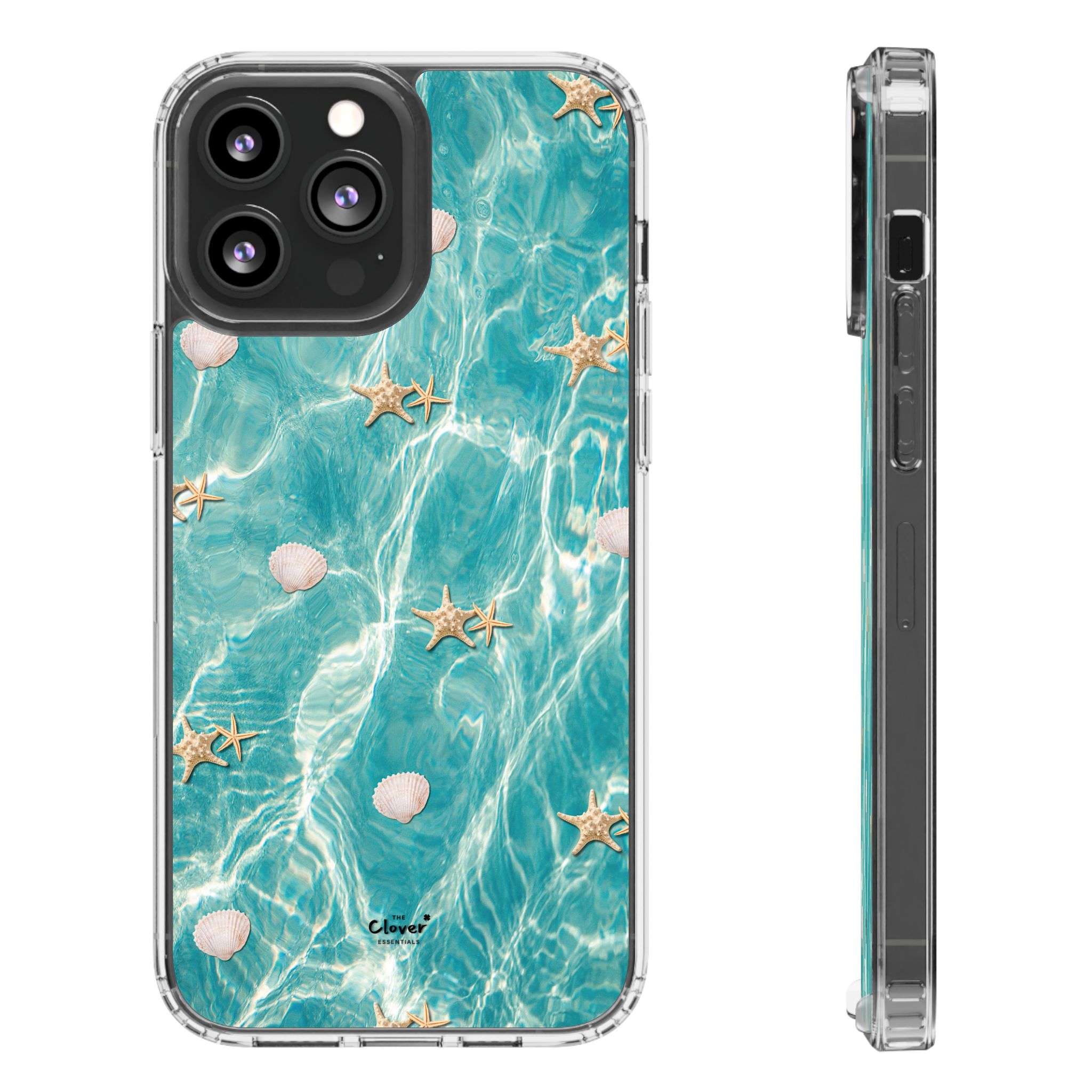 Beach-Inspired Clear Phone Case with Seashells - Image 8