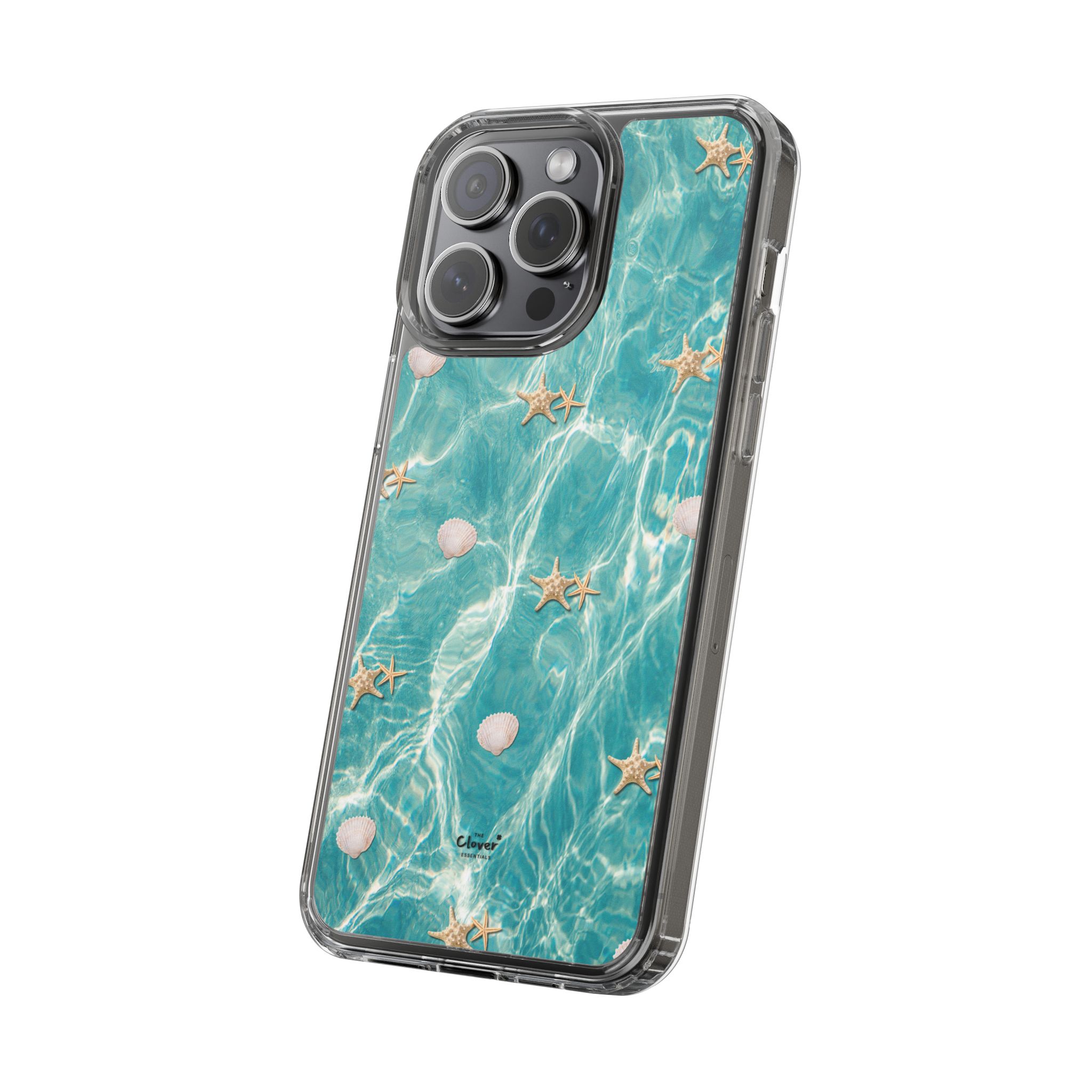 Beach-Inspired Clear Phone Case with Seashells - Image 114