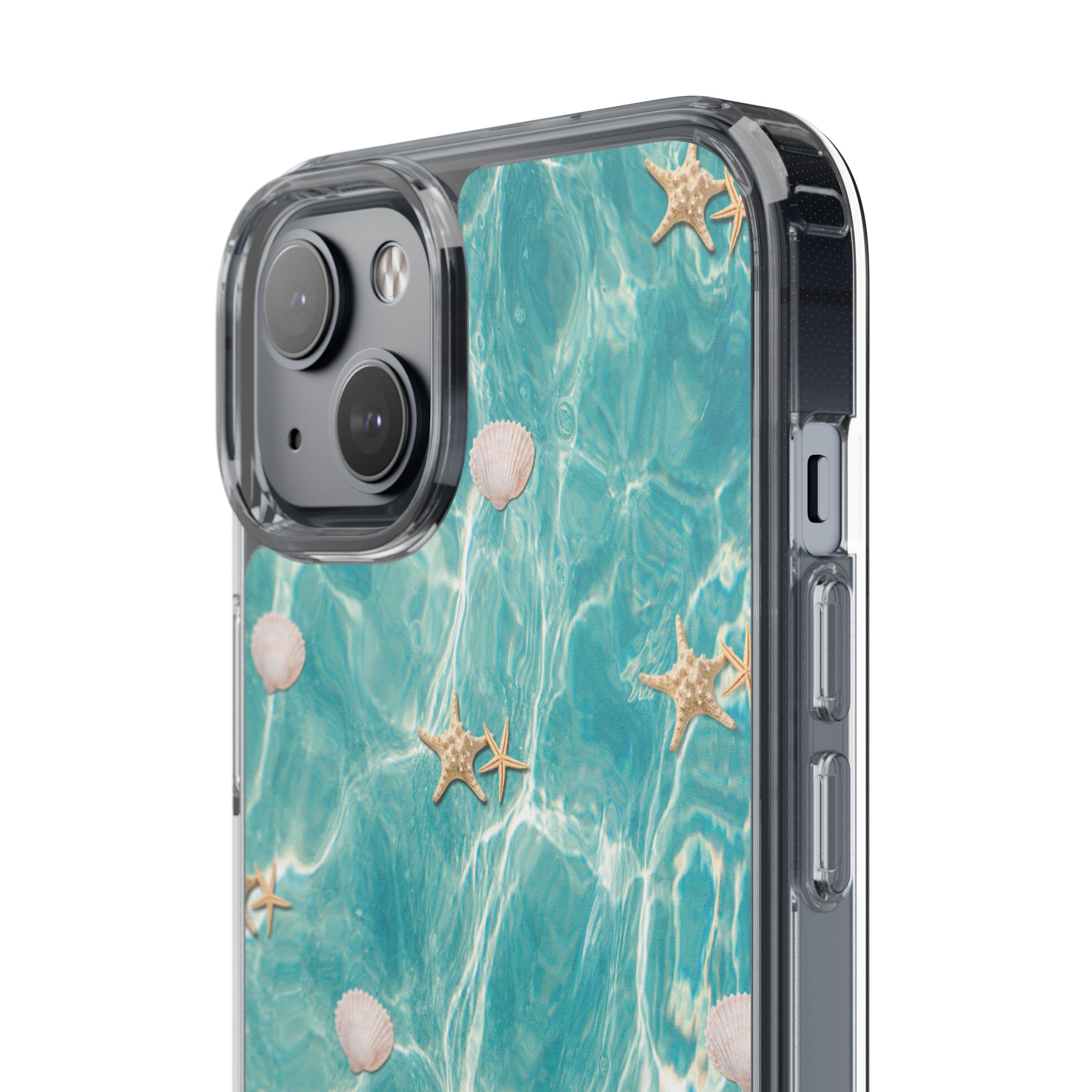 Beach-Inspired Clear Phone Case with Seashells - Image 137
