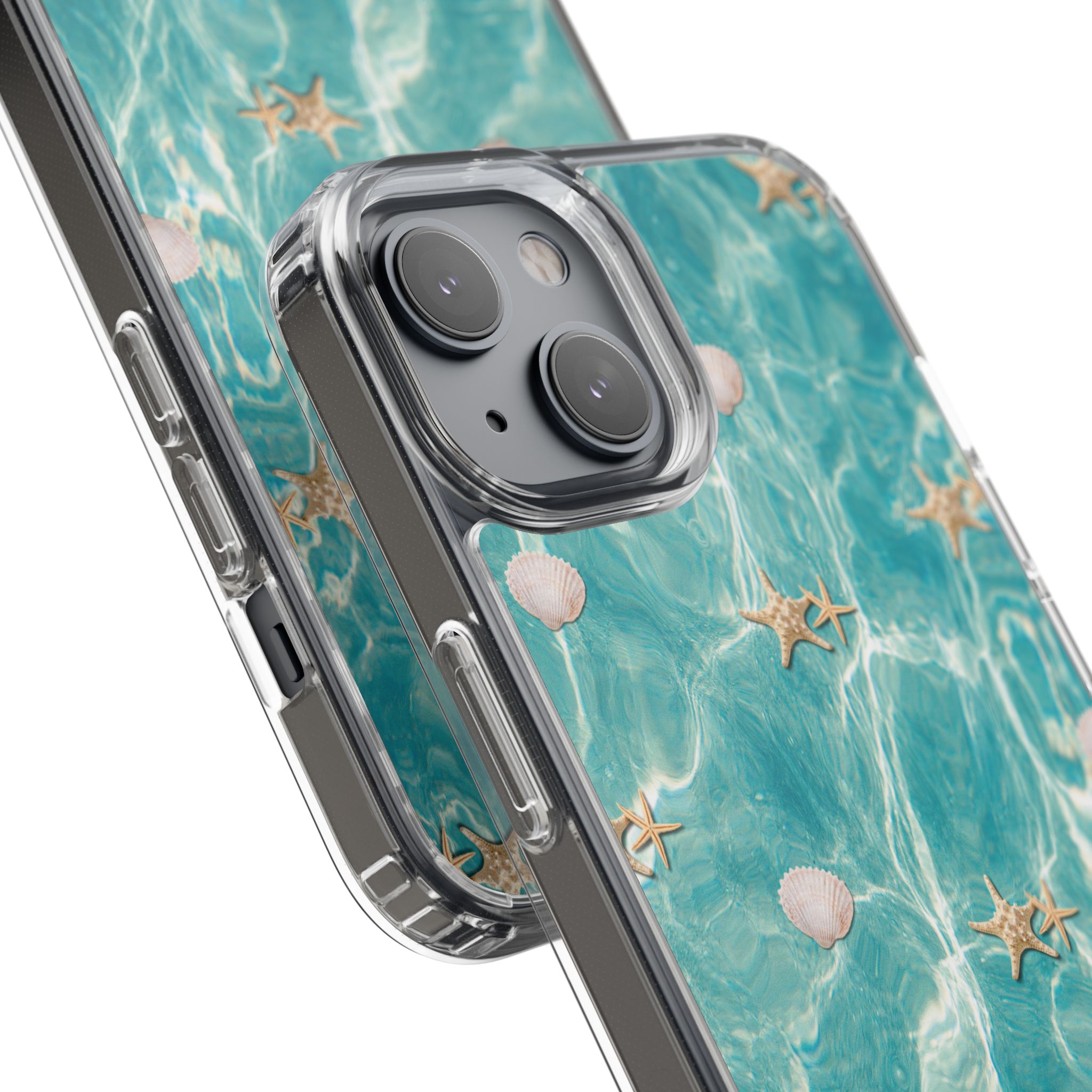 Beach-Inspired Clear Phone Case with Seashells - Image 122