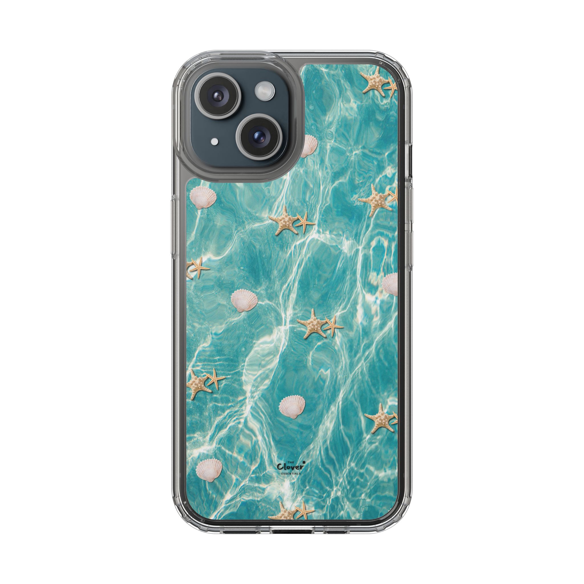 Beach-Inspired Clear Phone Case with Seashells - Image 92