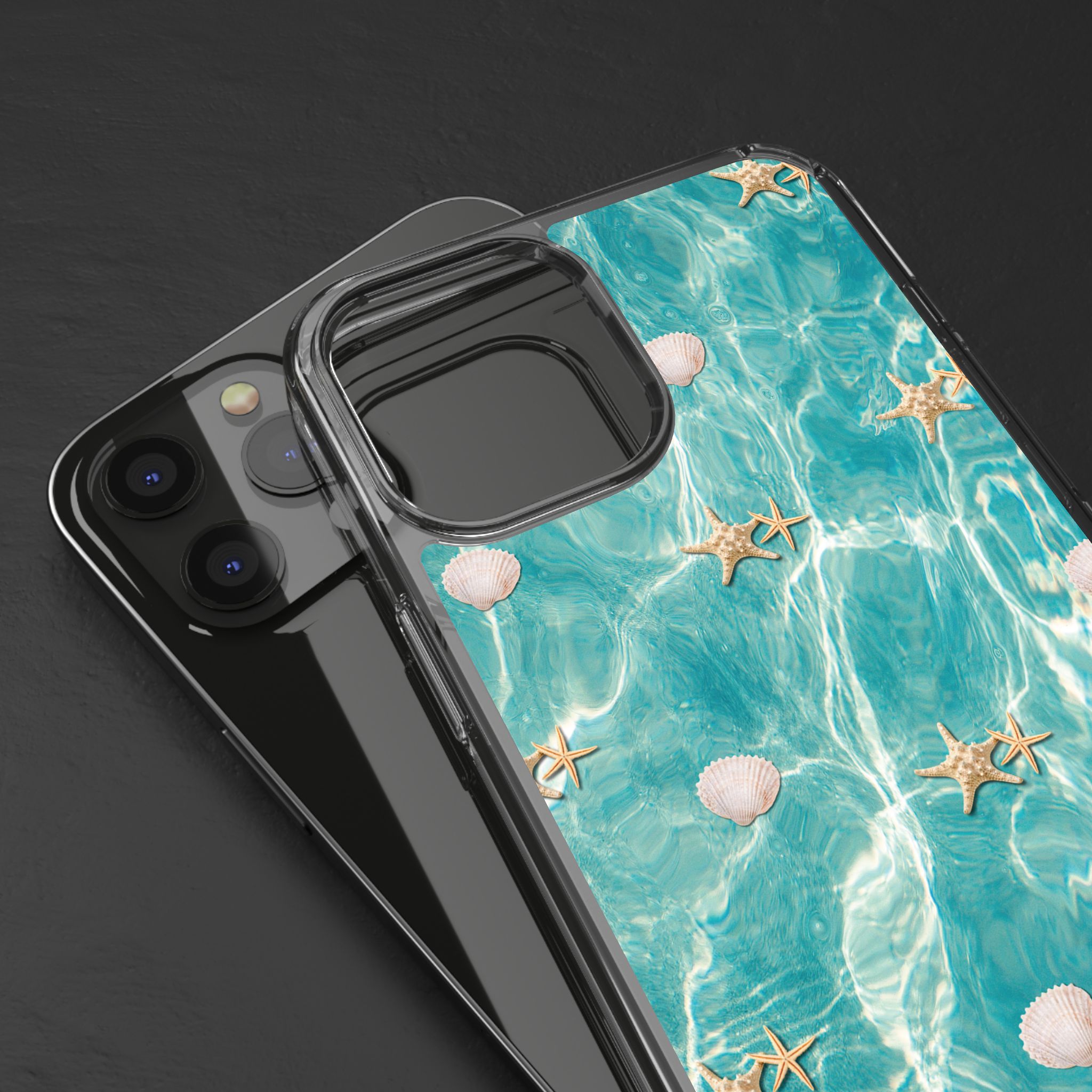 Beach-Inspired Clear Phone Case with Seashells - Image 30