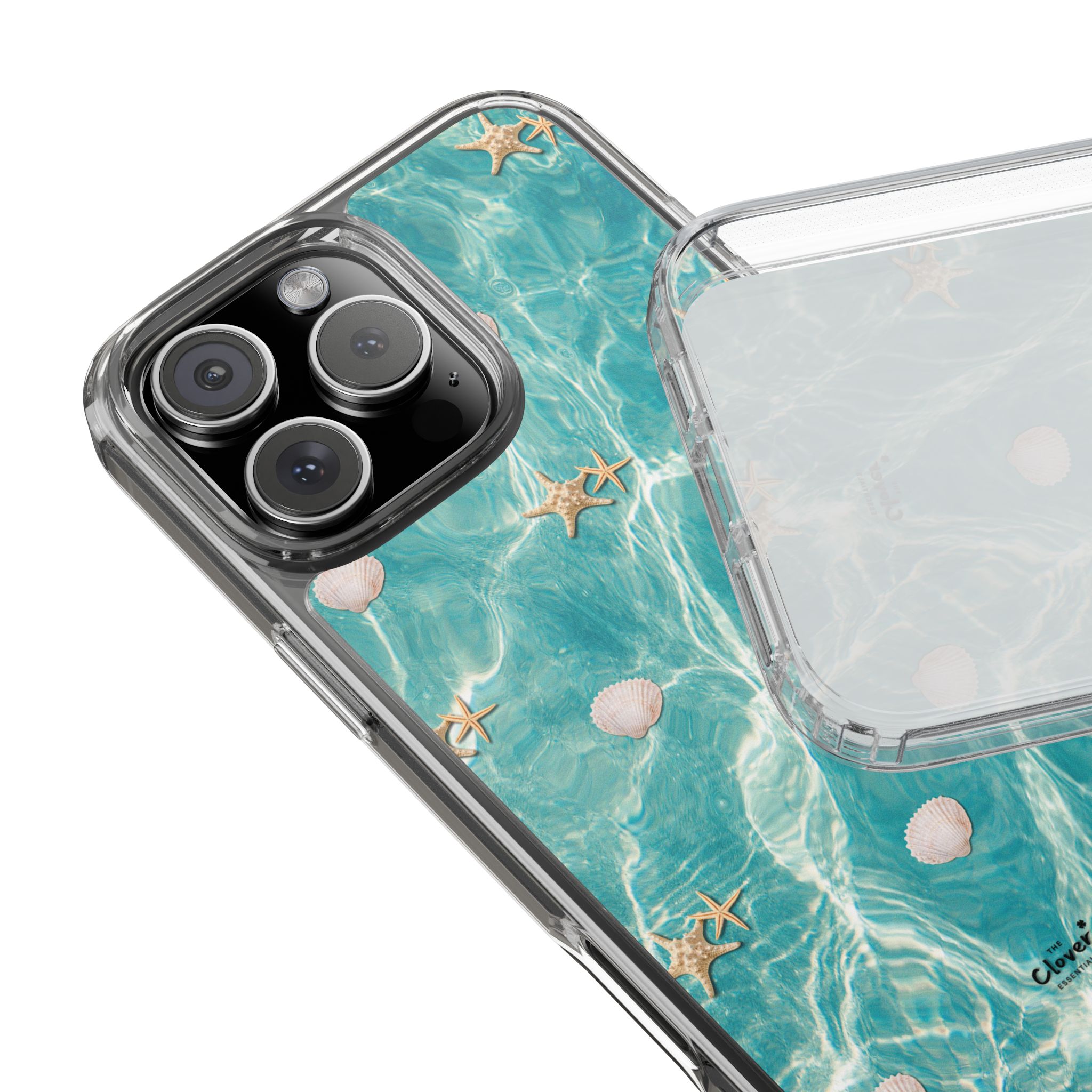 Beach-Inspired Clear Phone Case with Seashells - Image 6