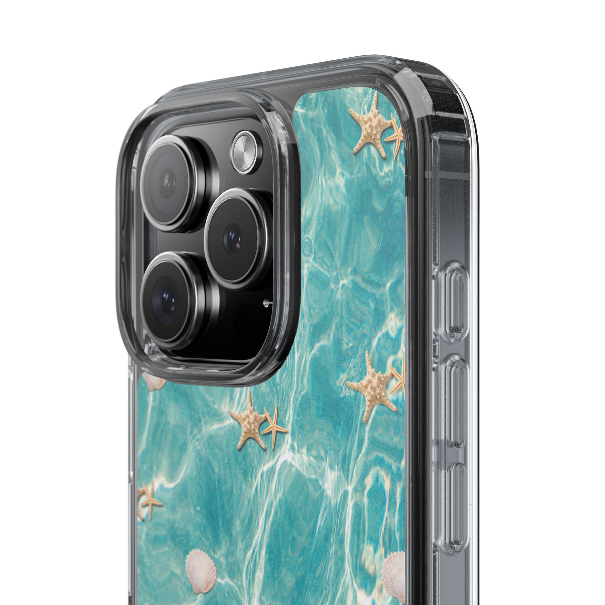 Beach-Inspired Clear Phone Case with Seashells - Image 81