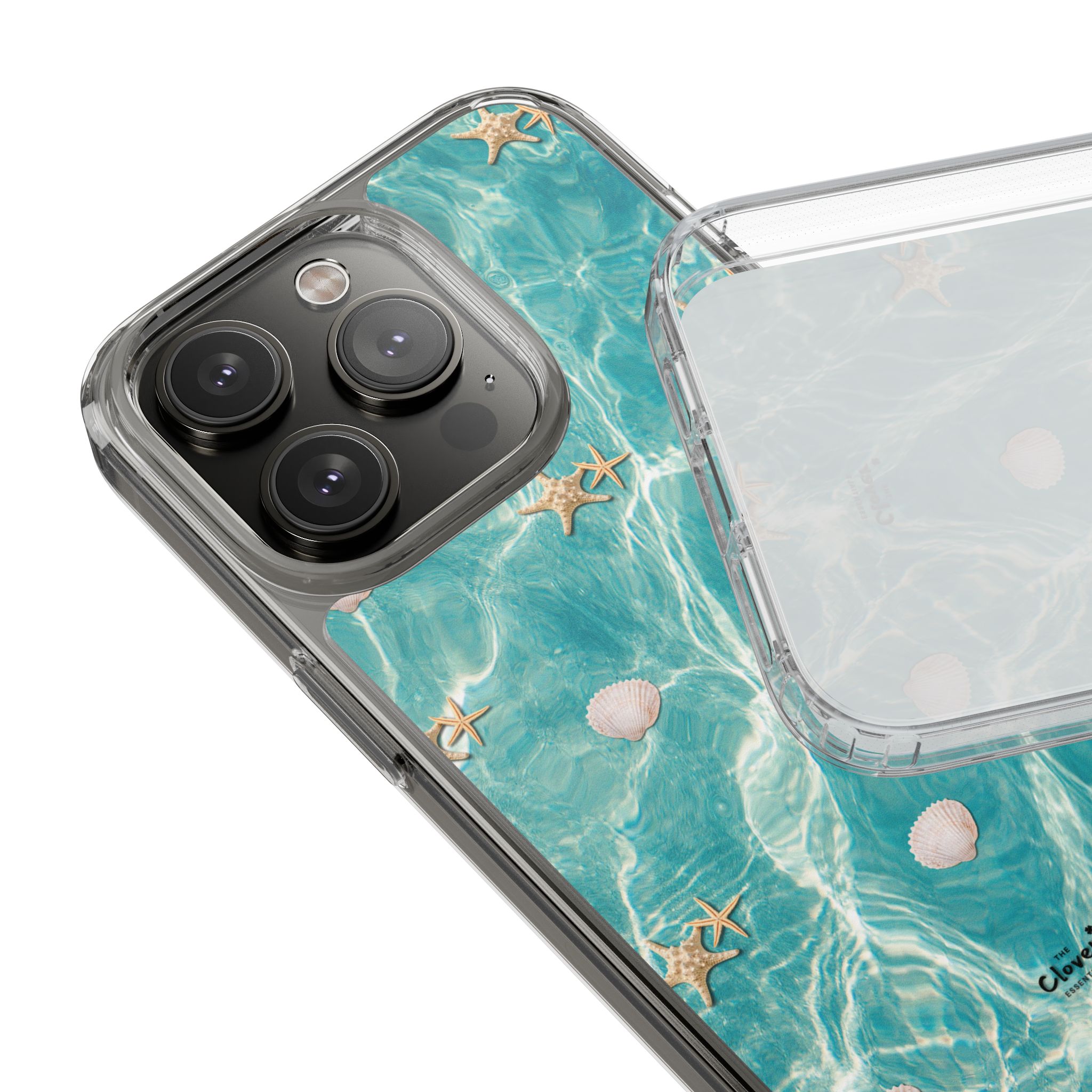 Beach-Inspired Clear Phone Case with Seashells - Image 132