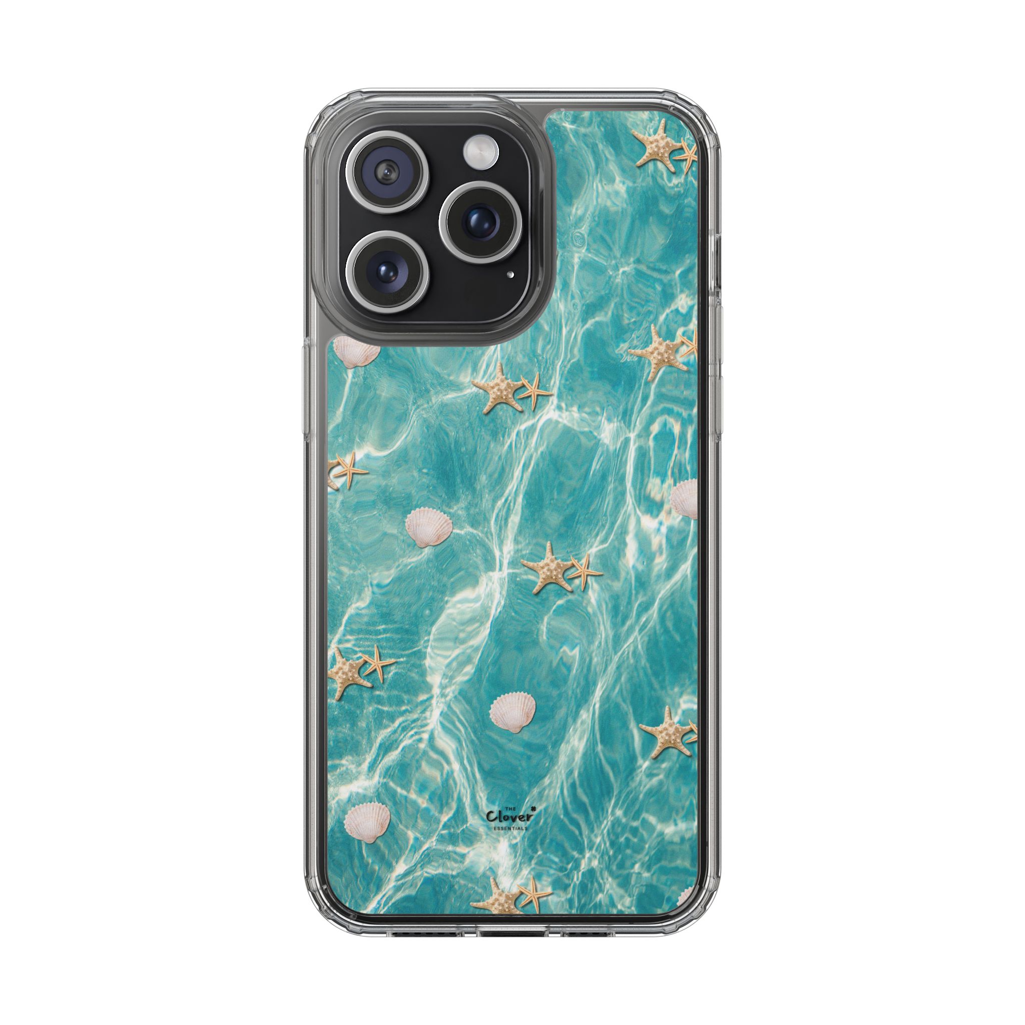 Beach-Inspired Clear Phone Case with Seashells - Image 113