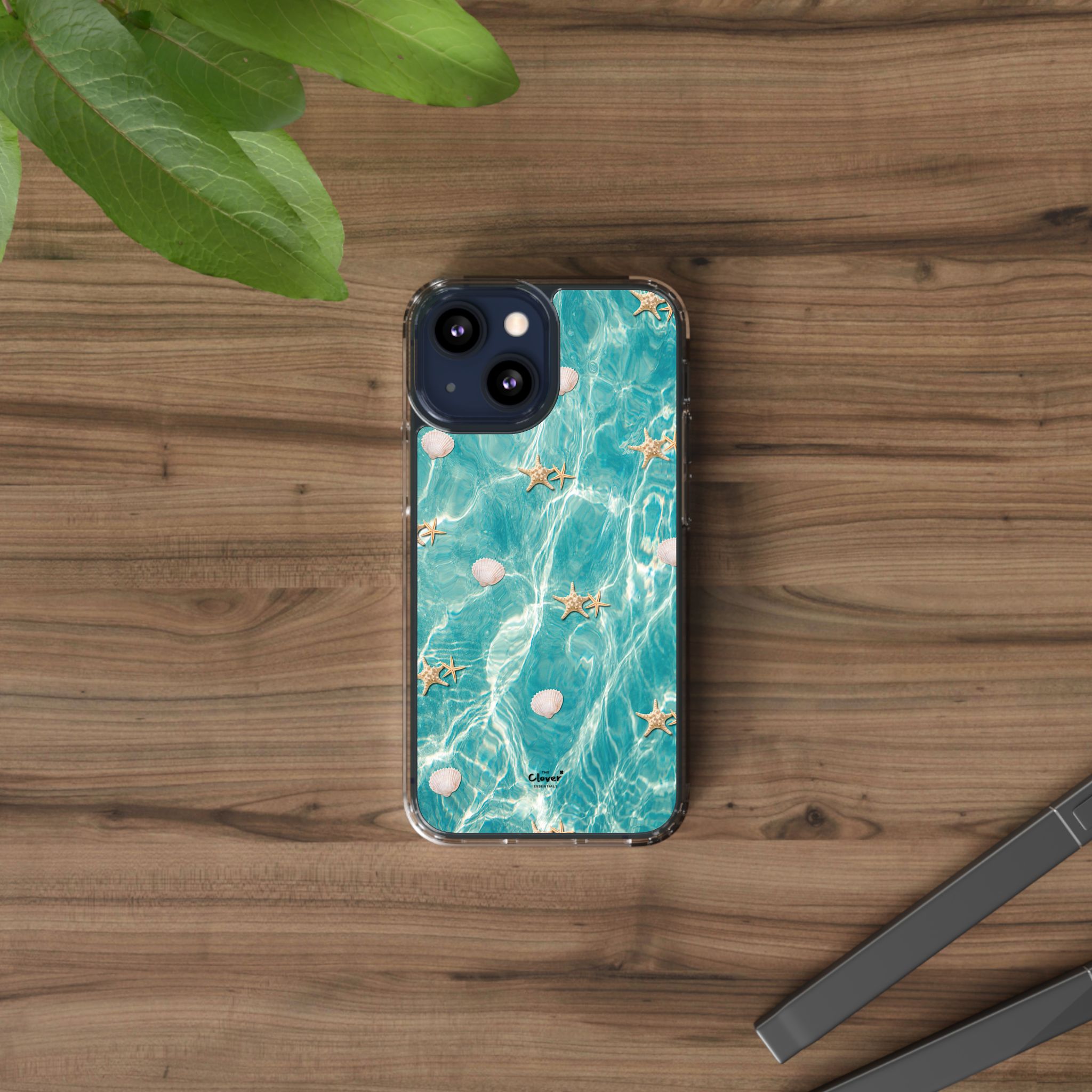 Beach-Inspired Clear Phone Case with Seashells - Image 56