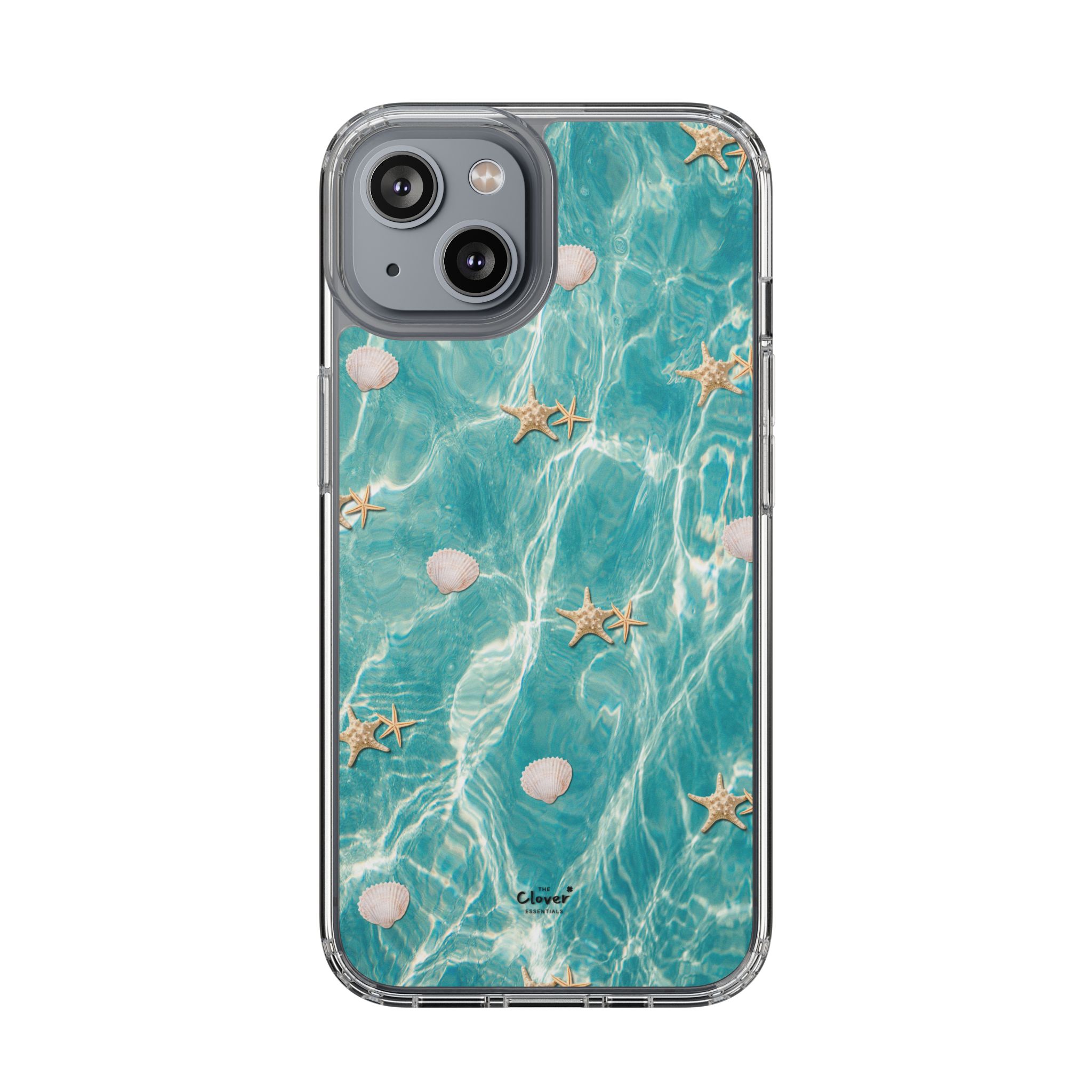Beach-Inspired Clear Phone Case with Seashells - Image 120
