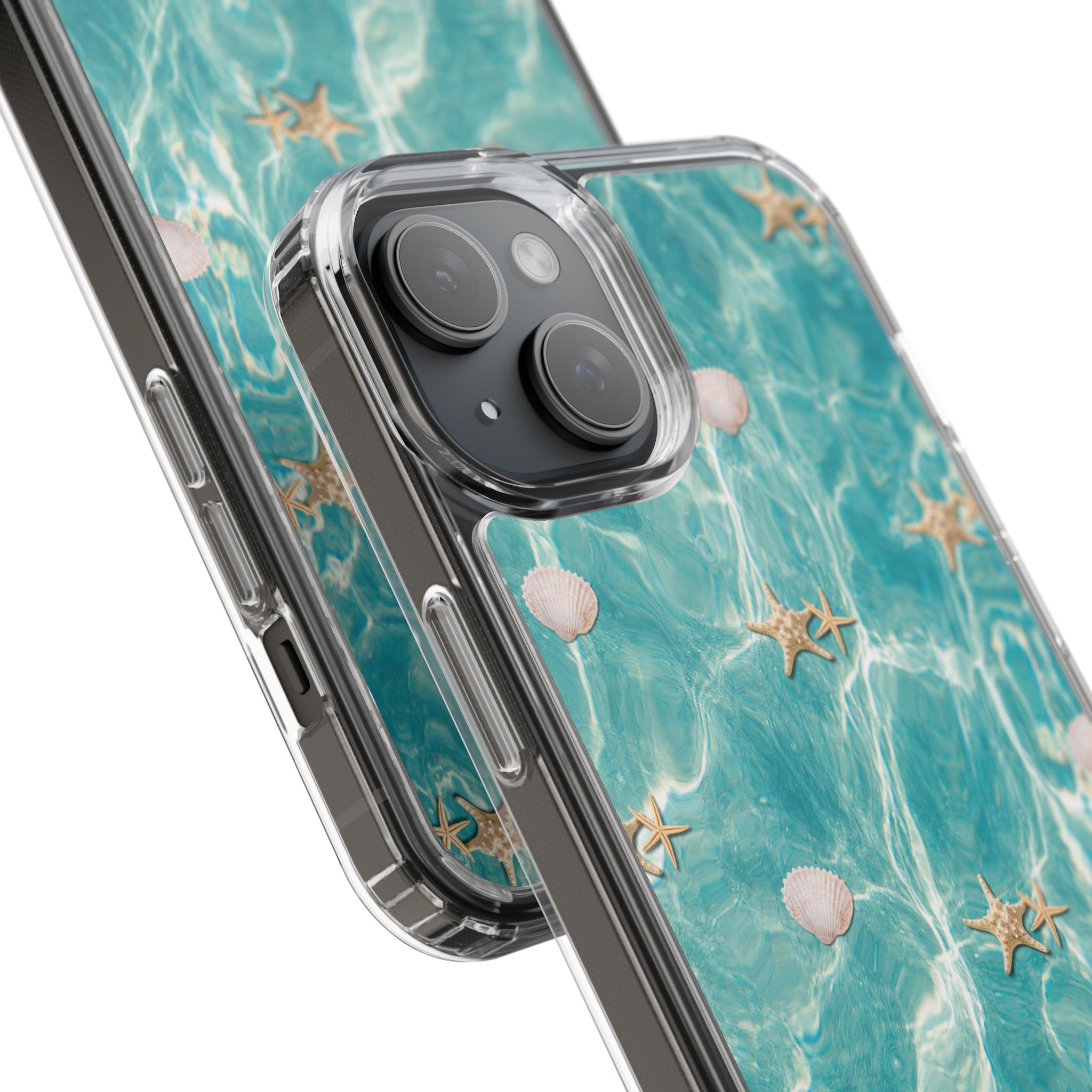 Beach-Inspired Clear Phone Case with Seashells - Image 108