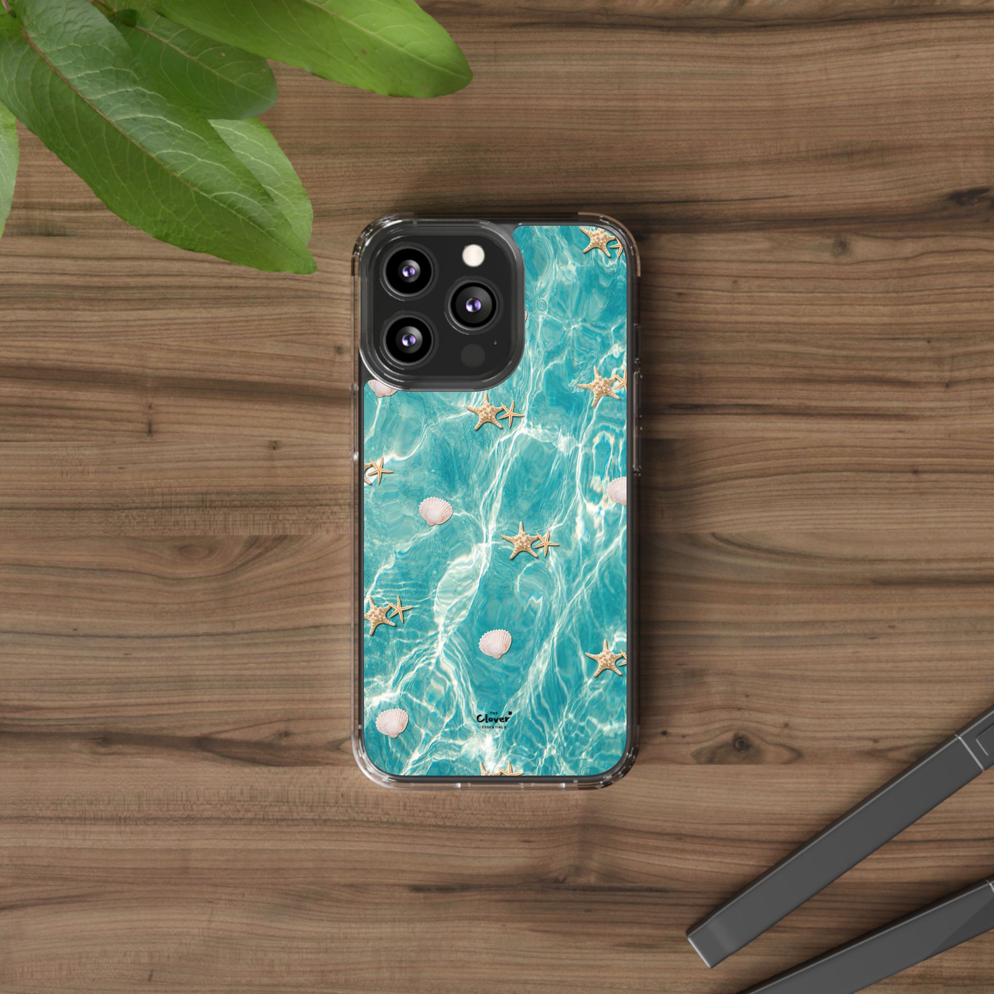 Beach-Inspired Clear Phone Case with Seashells - Image 63