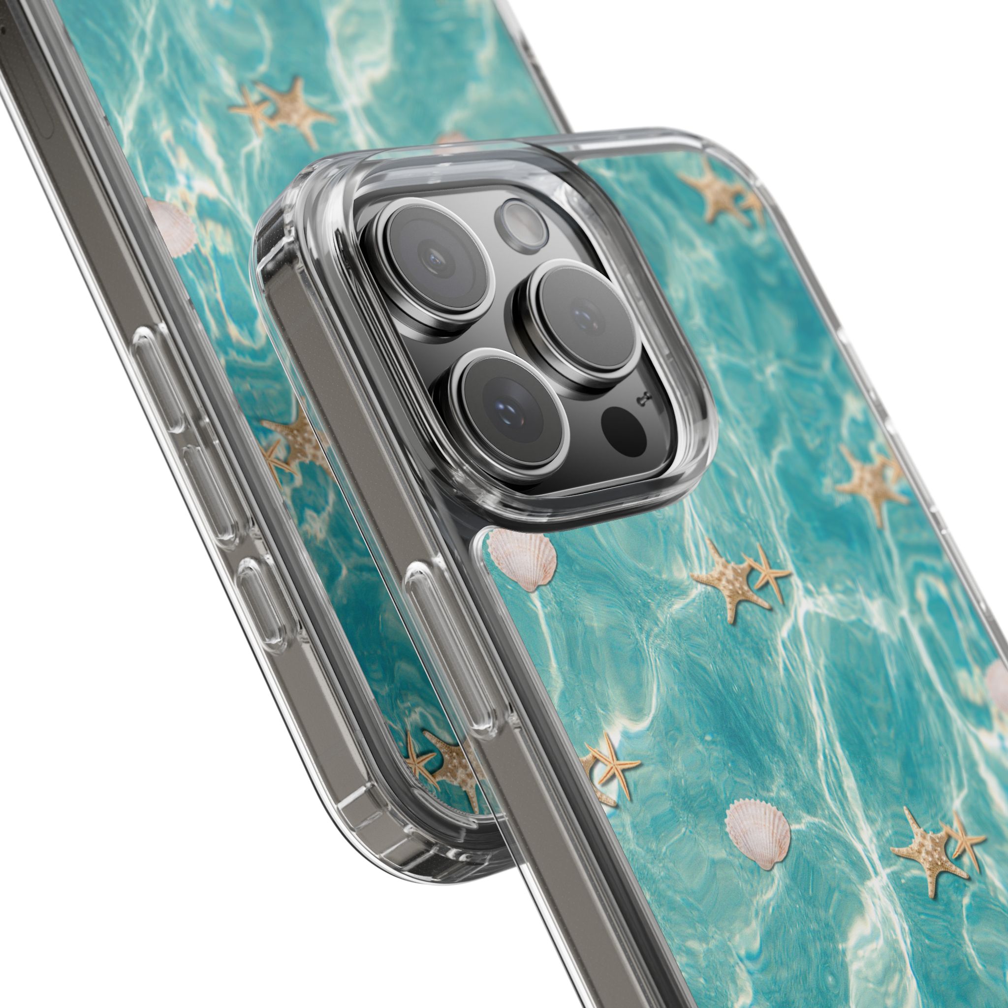 Beach-Inspired Clear Phone Case with Seashells - Image 3