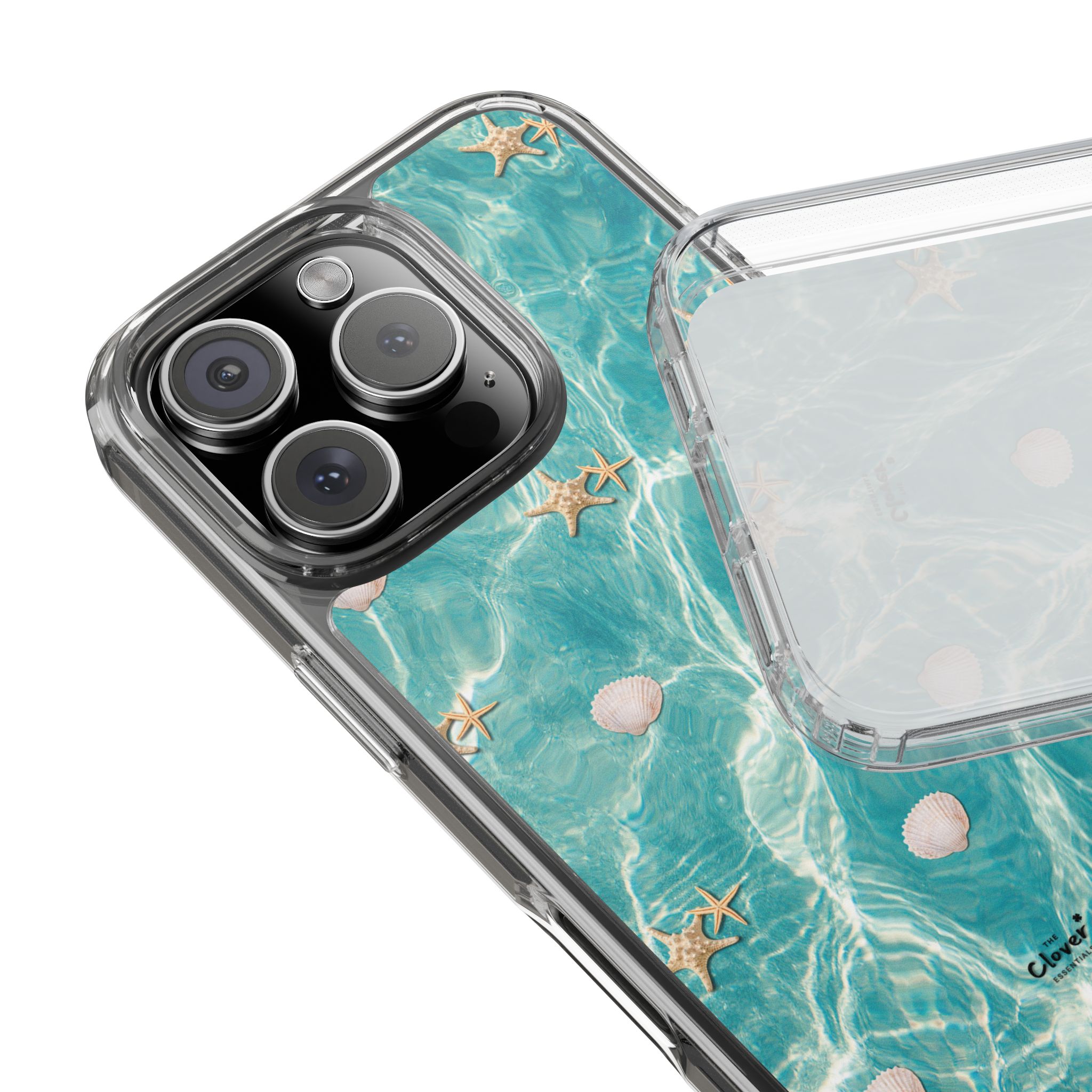 Beach-Inspired Clear Phone Case with Seashells - Image 84