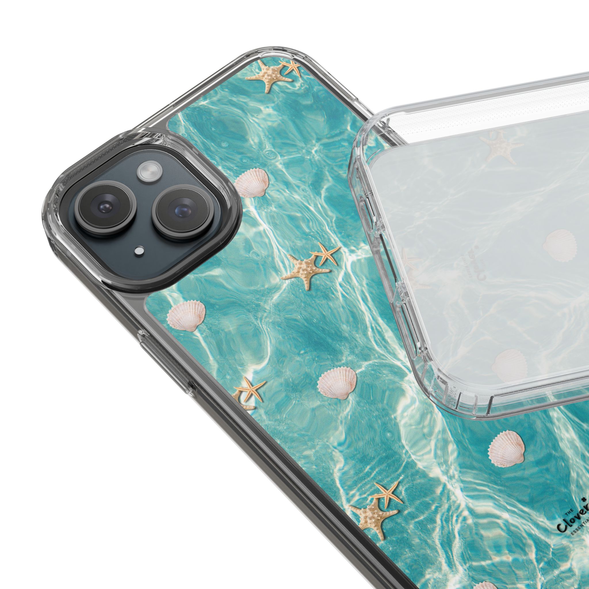 Beach-Inspired Clear Phone Case with Seashells - Image 111