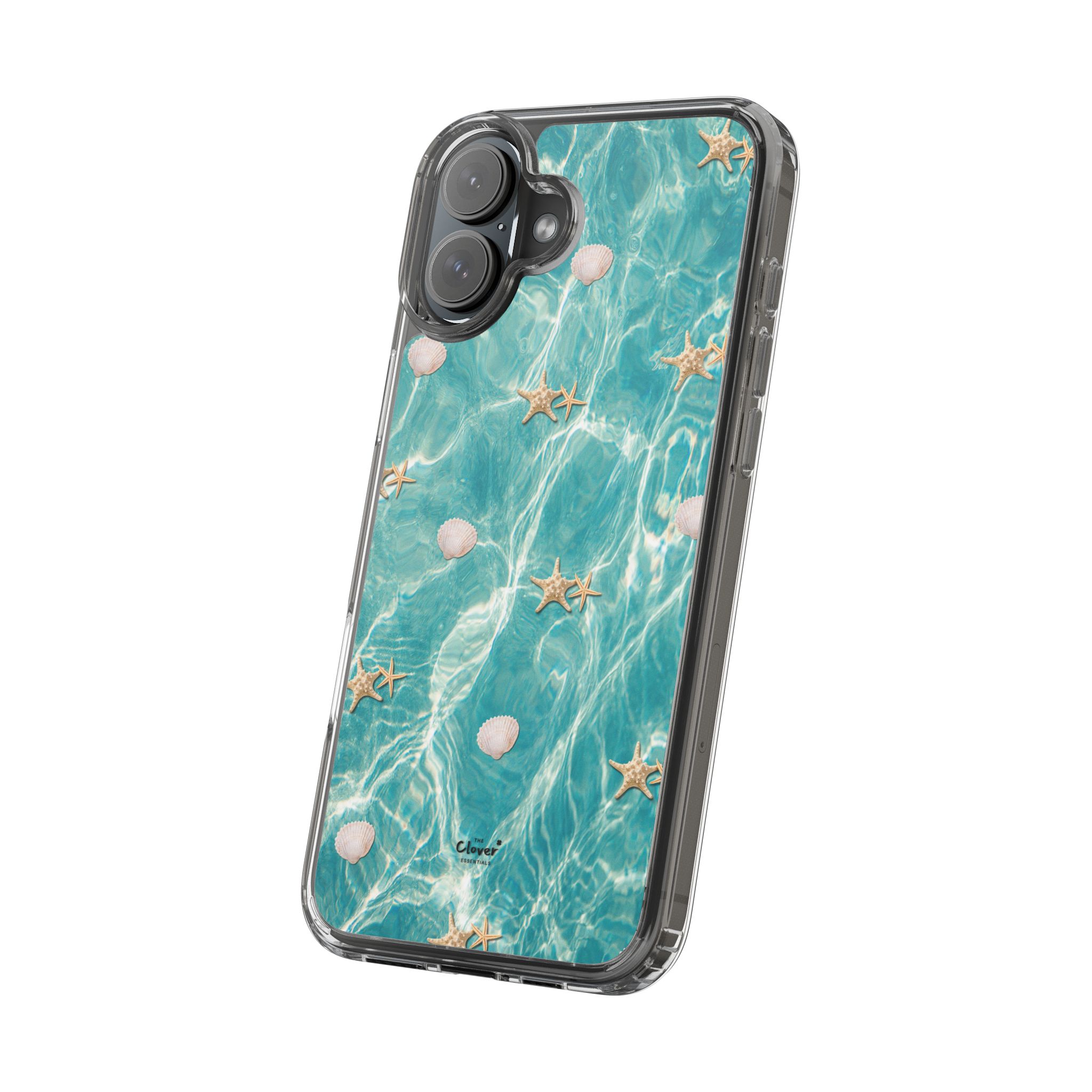 Beach-Inspired Clear Phone Case with Seashells - Image 86