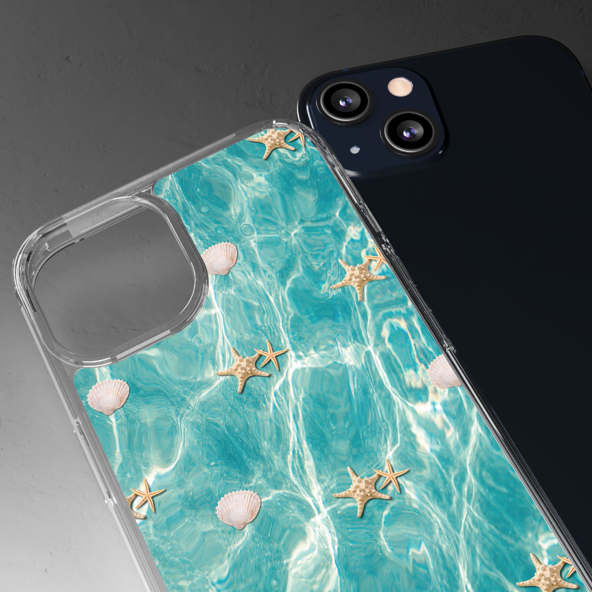 Beach-Inspired Clear Phone Case with Seashells - Image 52