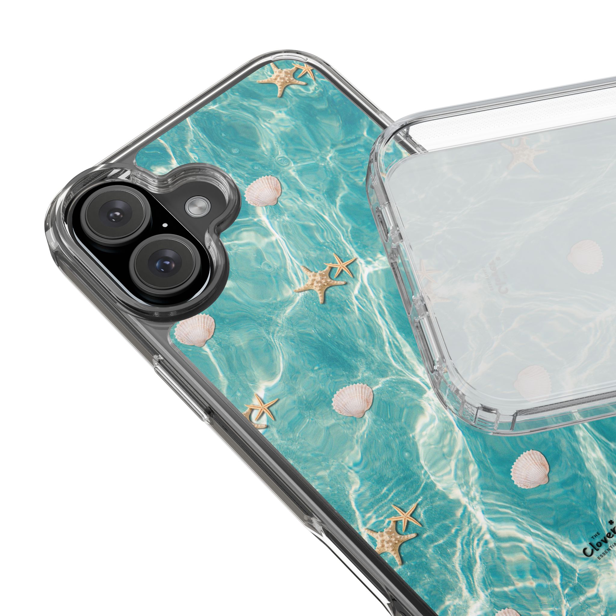 Beach-Inspired Clear Phone Case with Seashells - Image 90