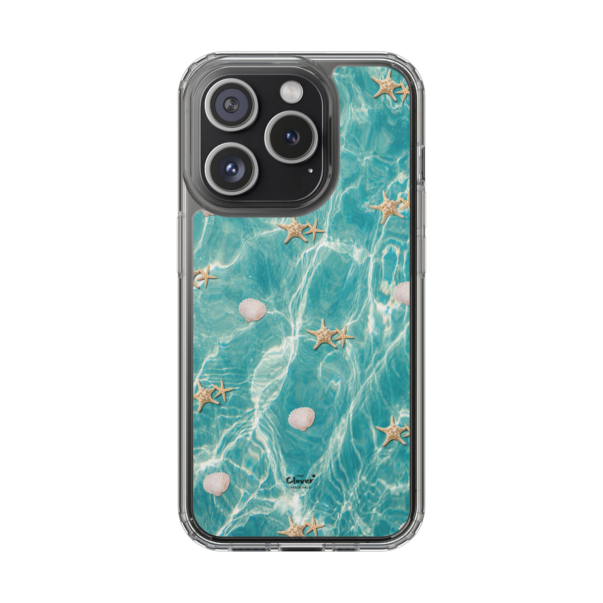 Beach-Inspired Clear Phone Case with Seashells - Image 99