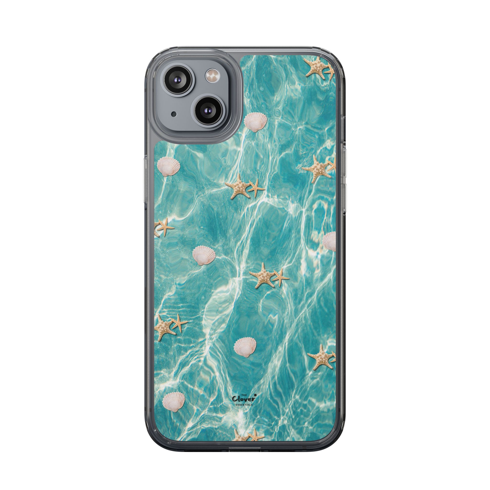Beach-Inspired Clear Phone Case with Seashells - Image 134