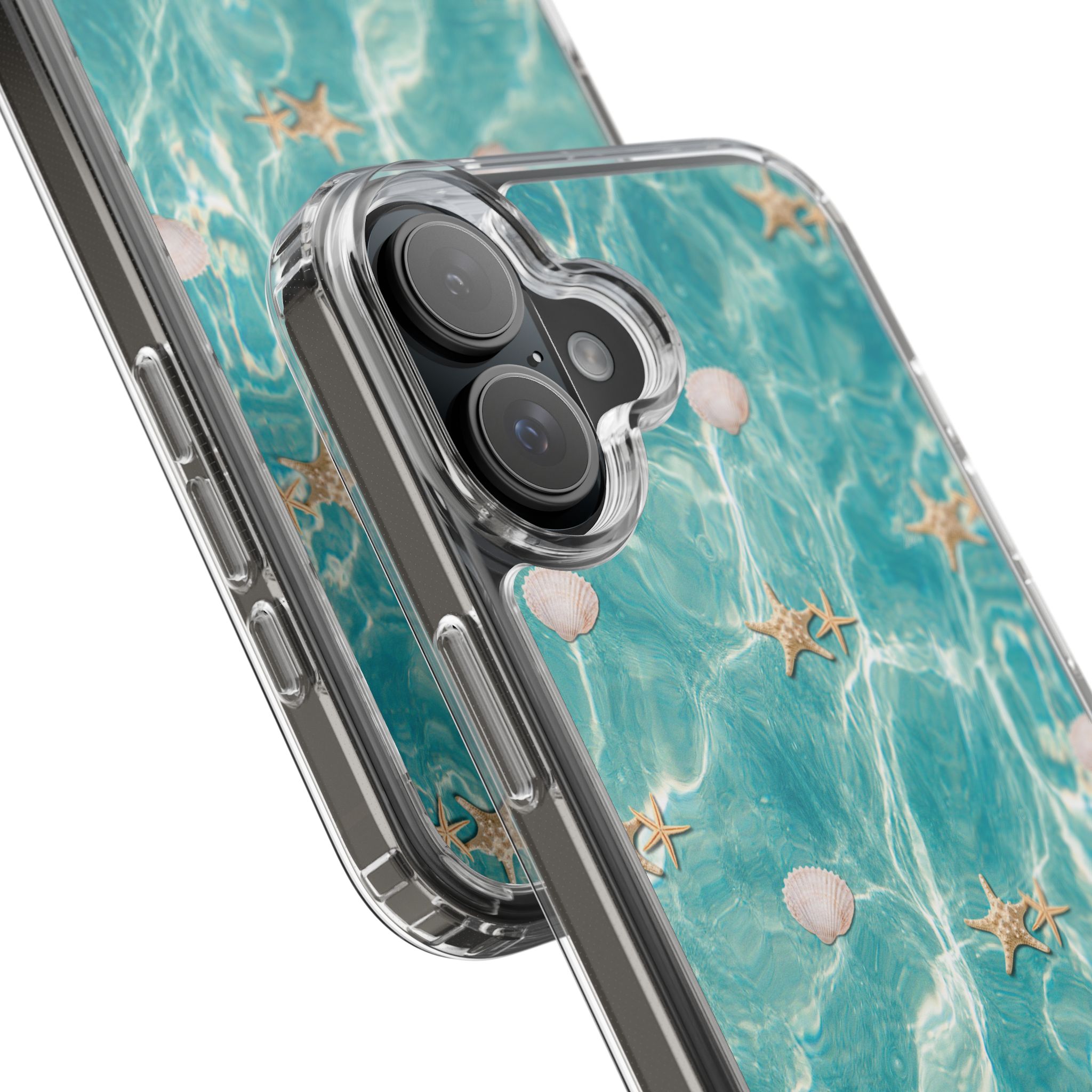 Beach-Inspired Clear Phone Case with Seashells - Image 87