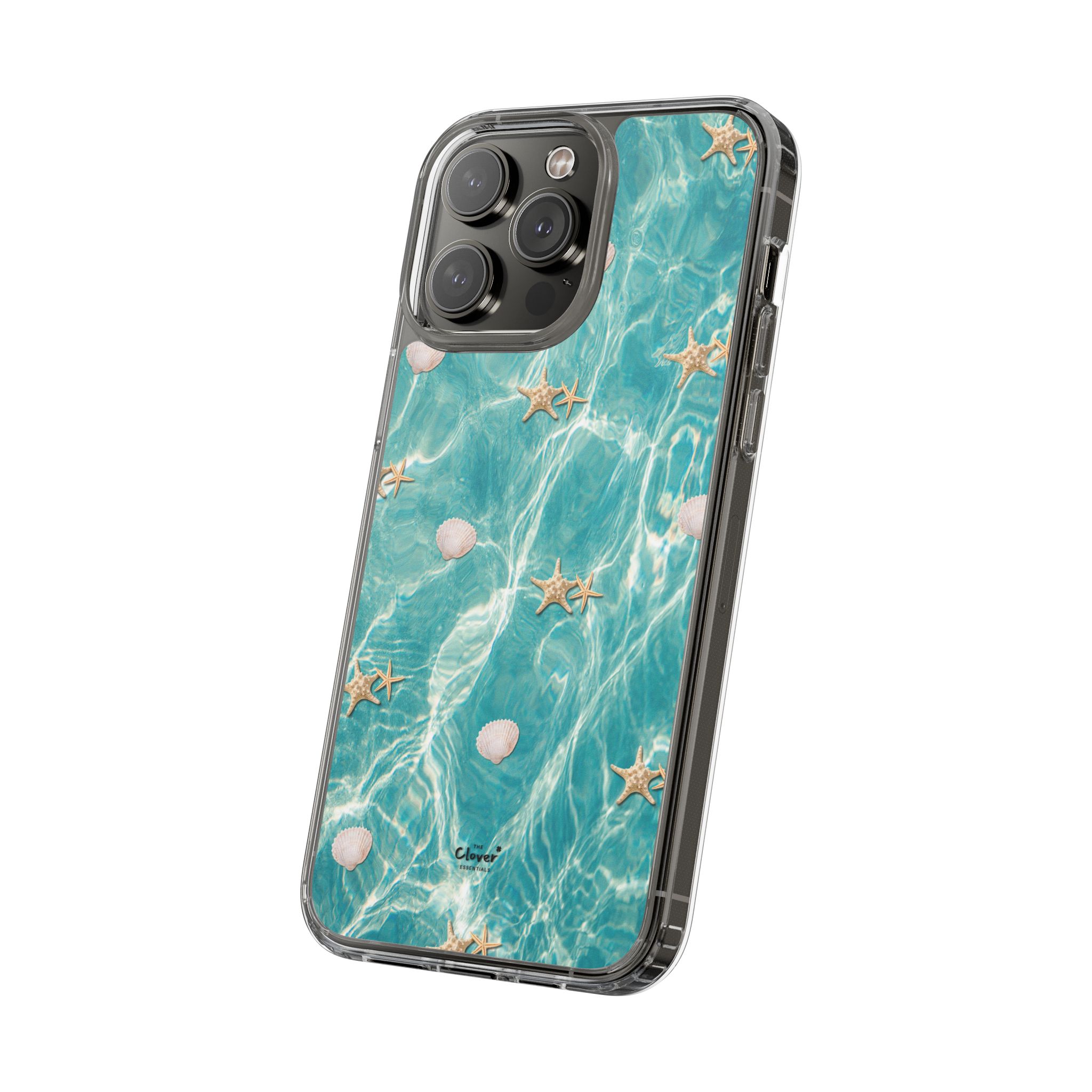 Beach-Inspired Clear Phone Case with Seashells - Image 142
