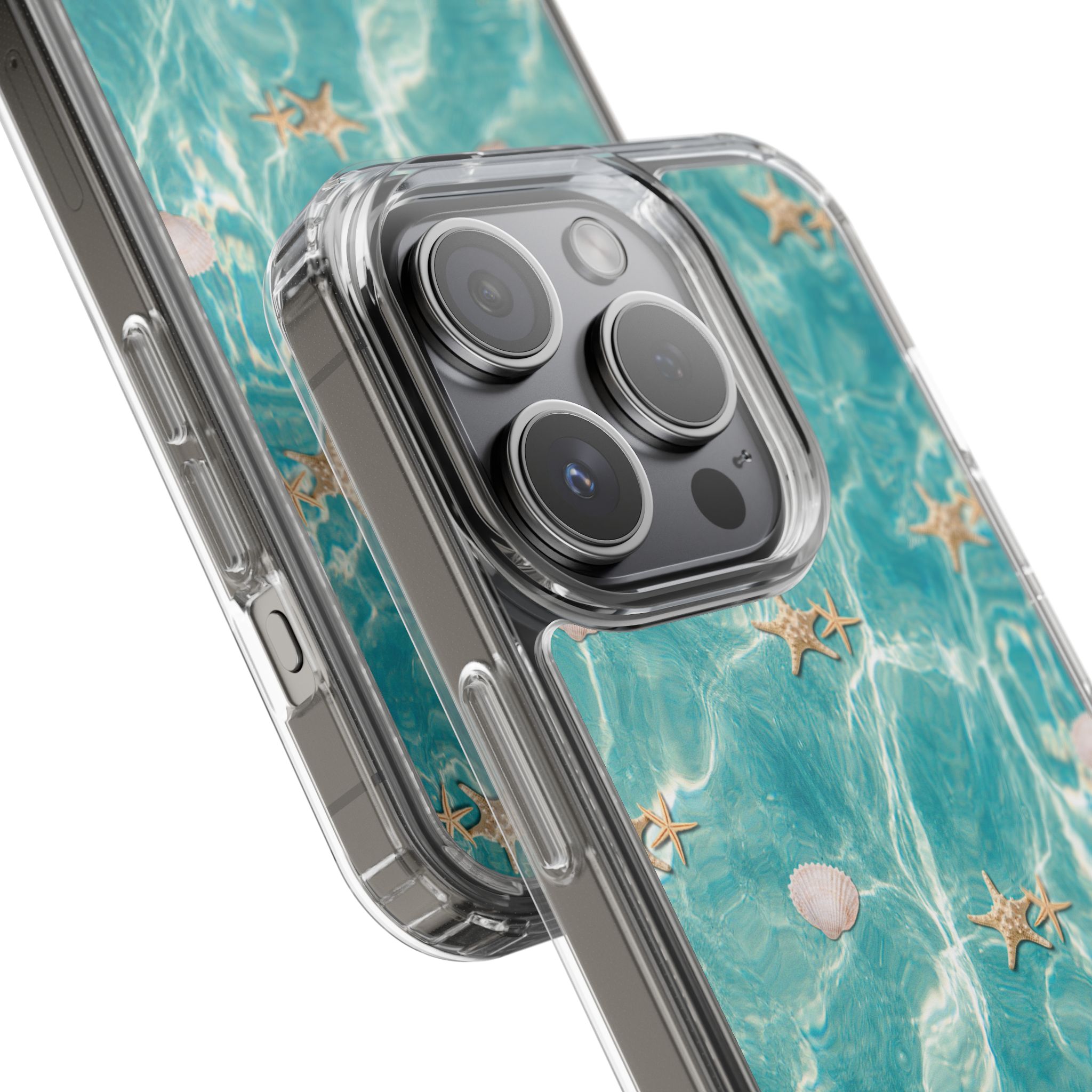 Beach-Inspired Clear Phone Case with Seashells - Image 101