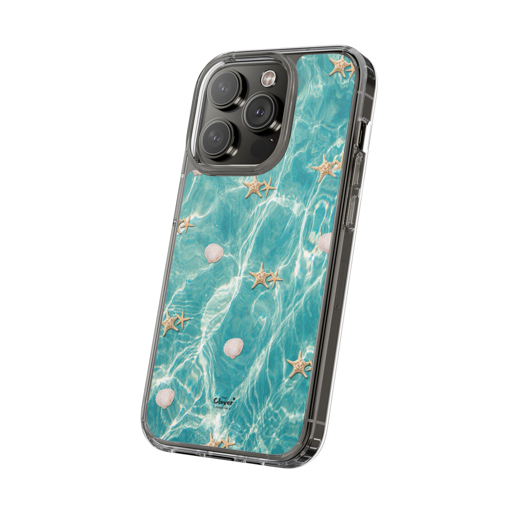 Beach-Inspired Clear Phone Case with Seashells - Image 128