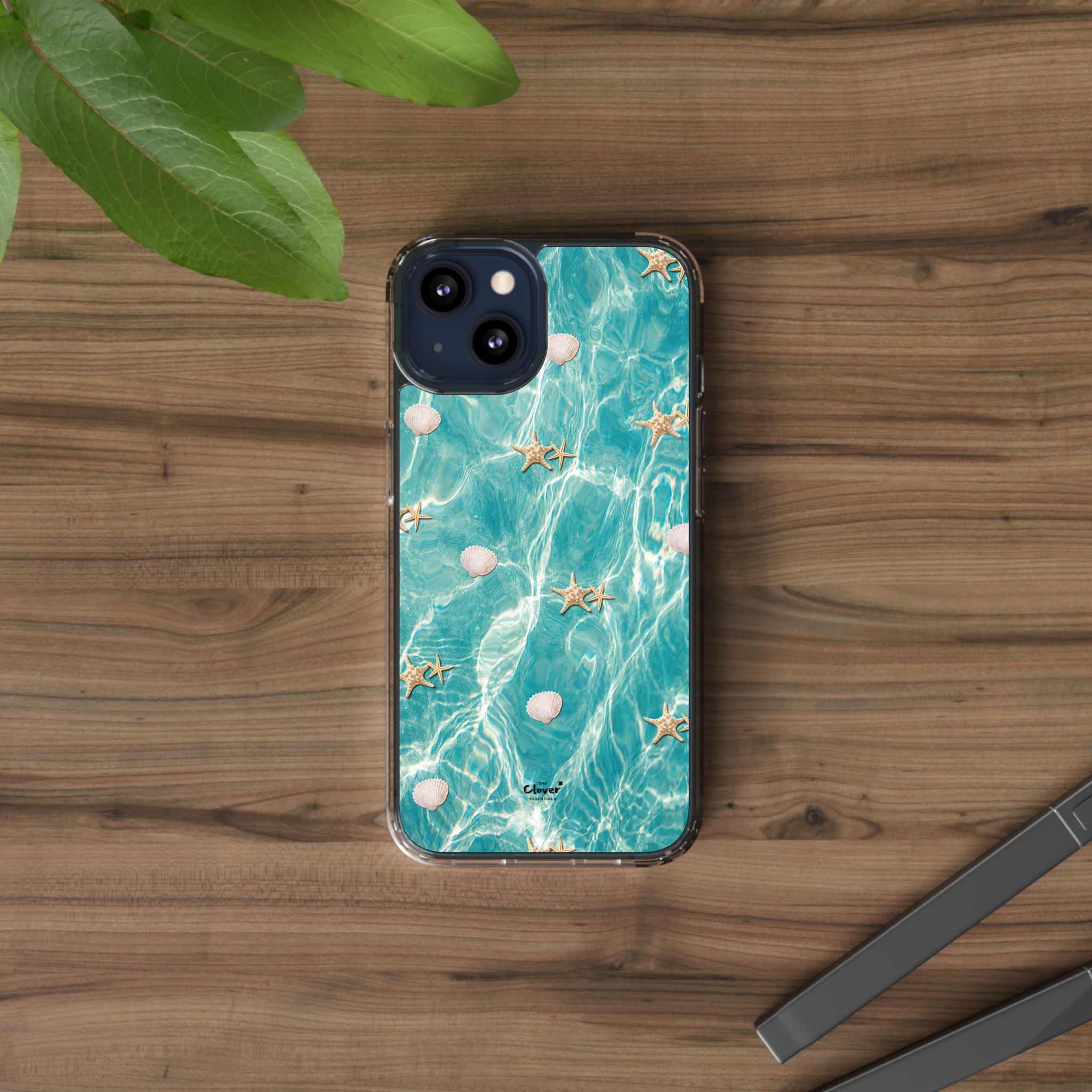 Beach-Inspired Clear Phone Case with Seashells - Image 53