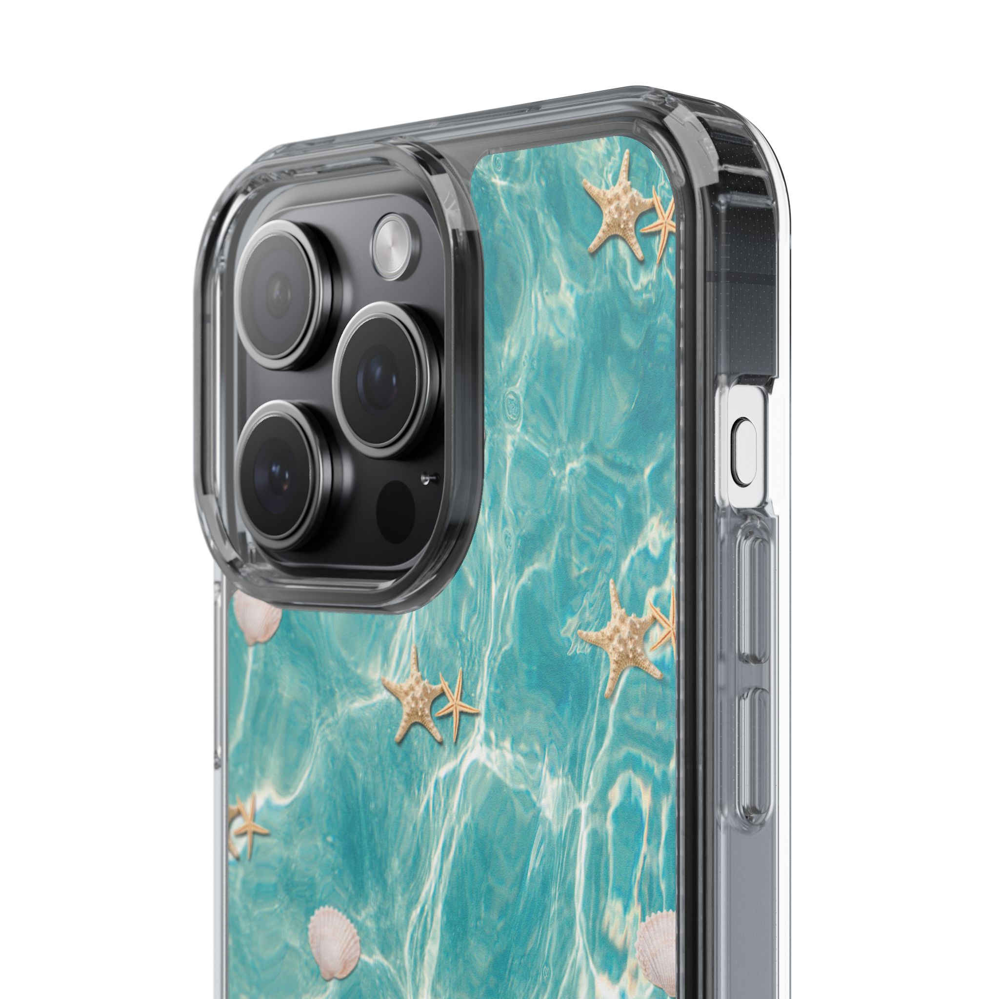Beach-Inspired Clear Phone Case with Seashells - Image 116