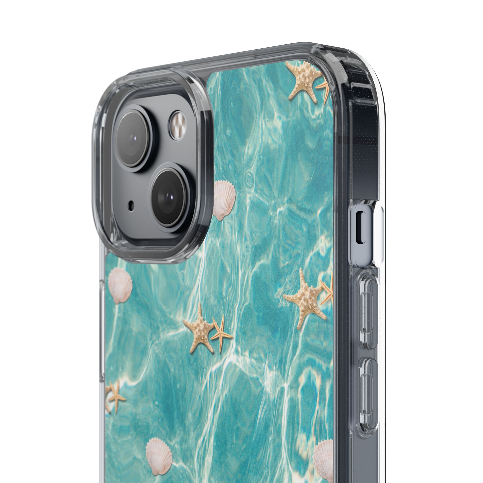 Beach-Inspired Clear Phone Case with Seashells - Image 123