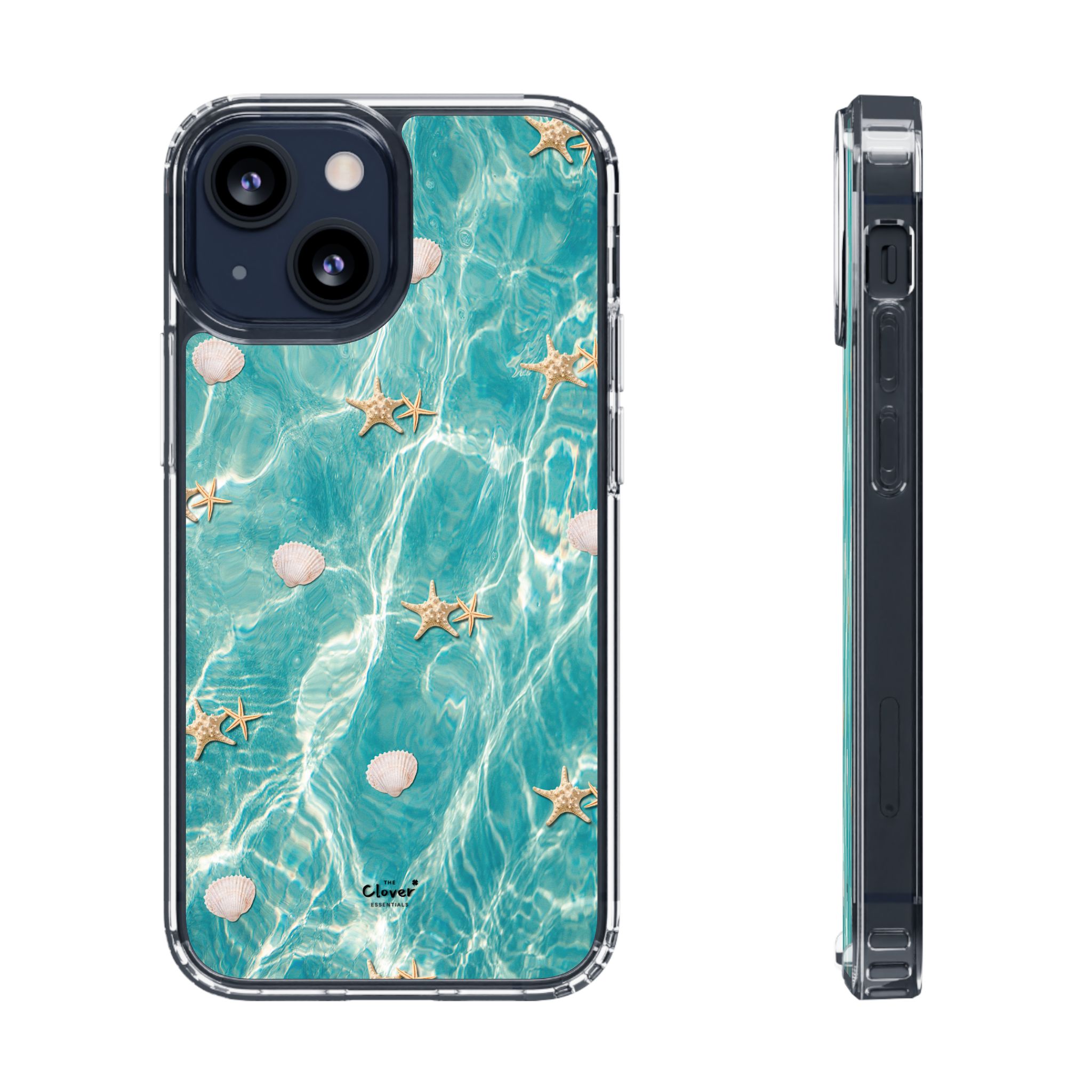 Beach-Inspired Clear Phone Case with Seashells - Image 58
