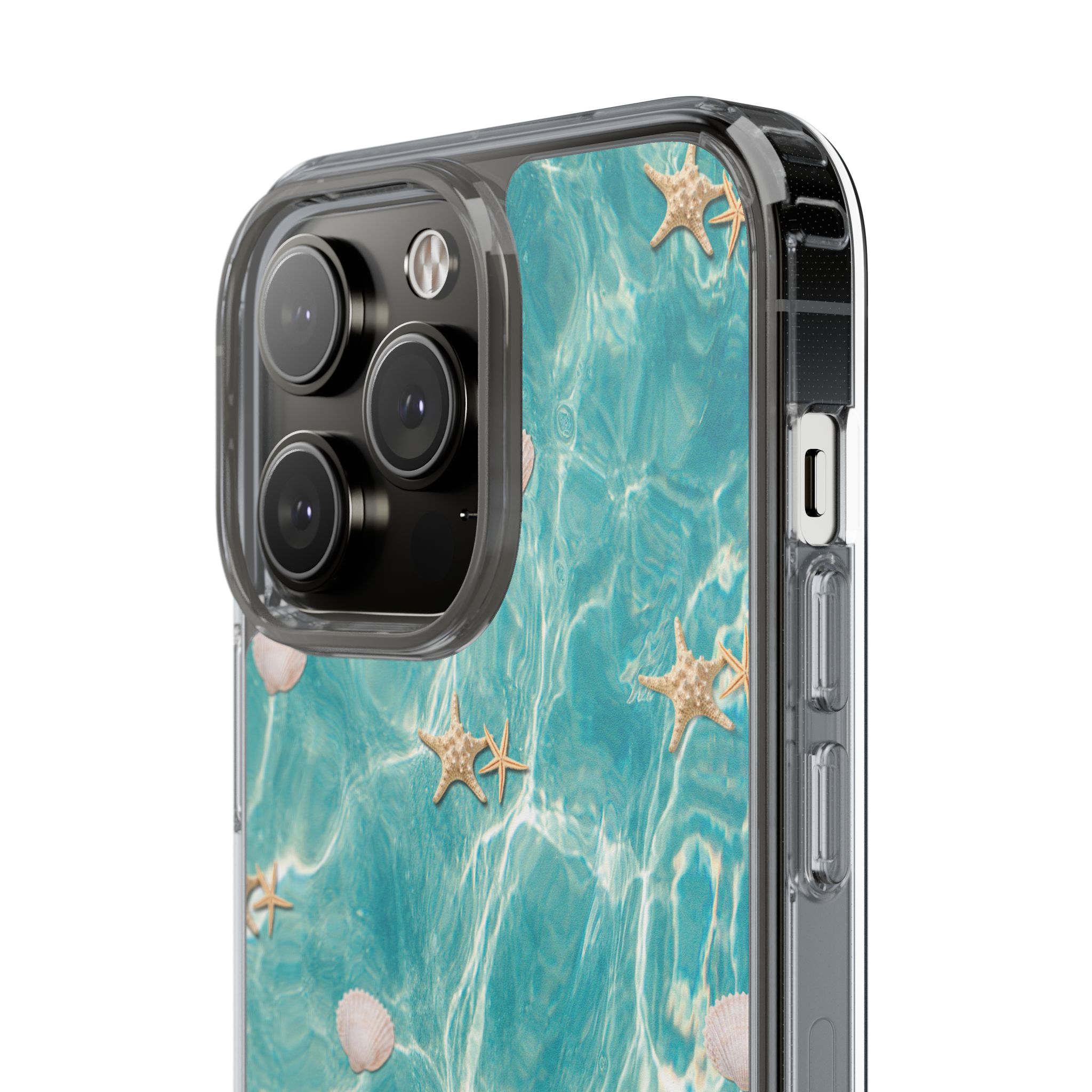 Beach-Inspired Clear Phone Case with Seashells - Image 144