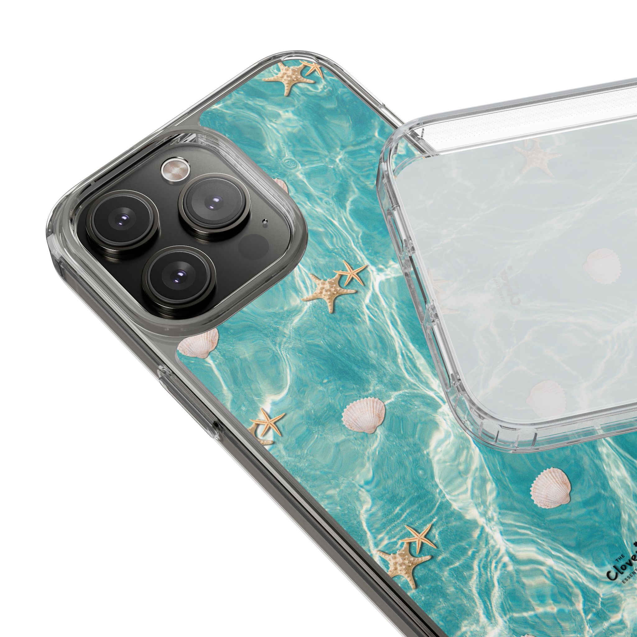 Beach-Inspired Clear Phone Case with Seashells - Image 146