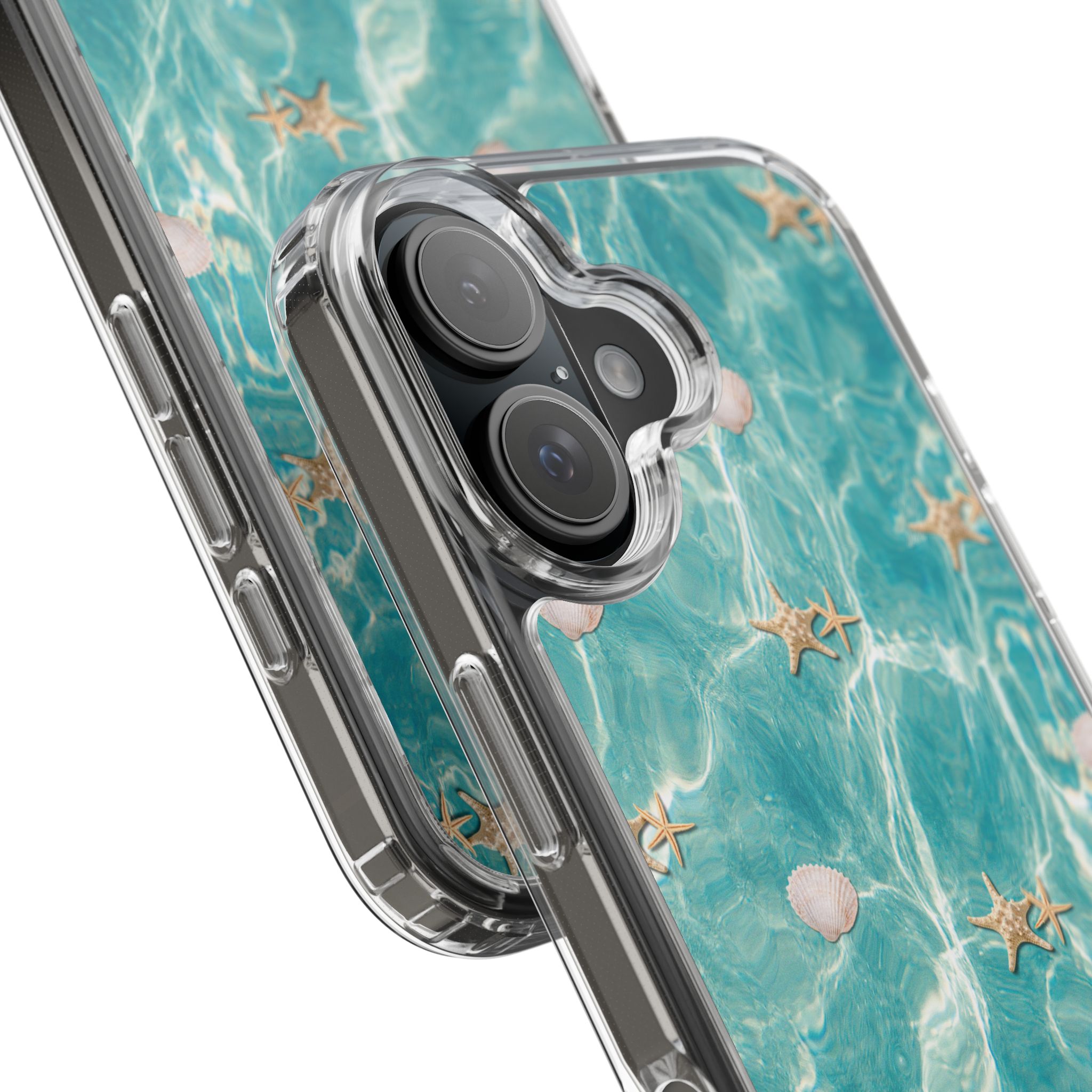 Beach-Inspired Clear Phone Case with Seashells - Image 73