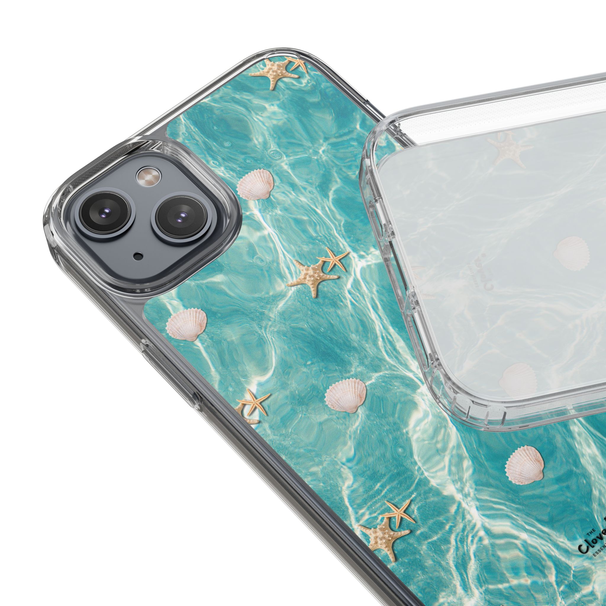 Beach-Inspired Clear Phone Case with Seashells - Image 139