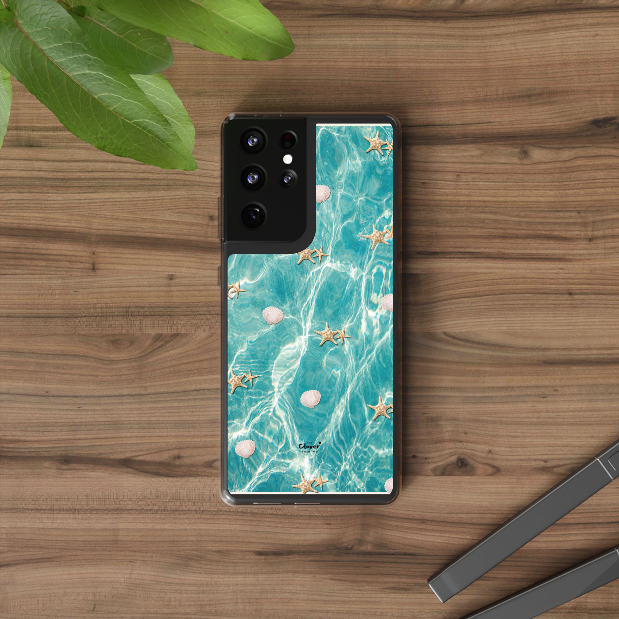 Beach-Inspired Clear Phone Case with Seashells - Image 46