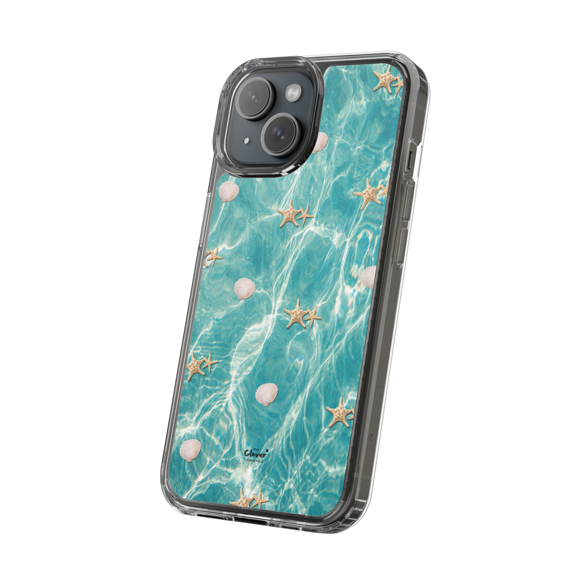 Beach-Inspired Clear Phone Case with Seashells - Image 93